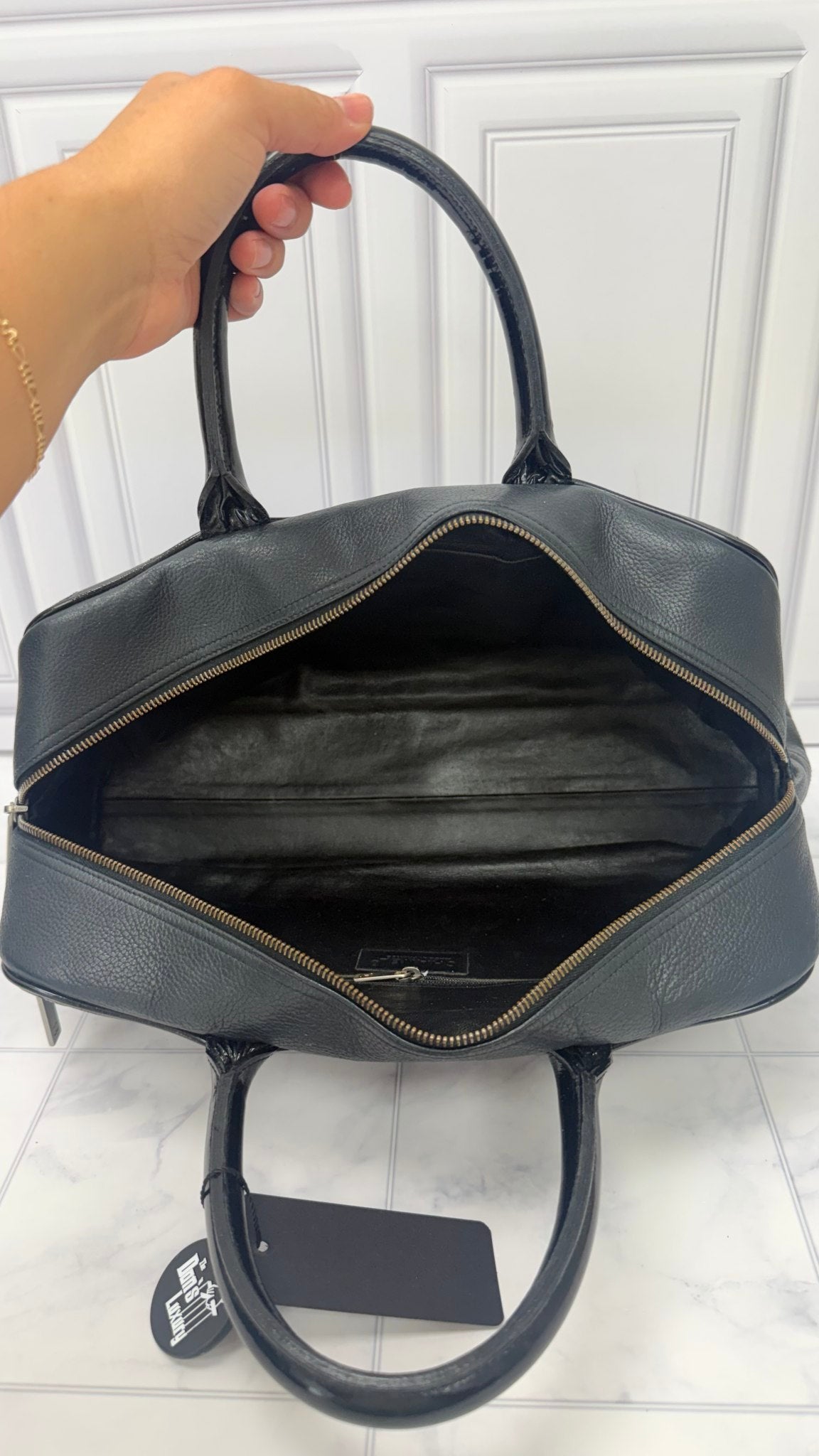 Chanel Black Caviar Leather Bowler Bag