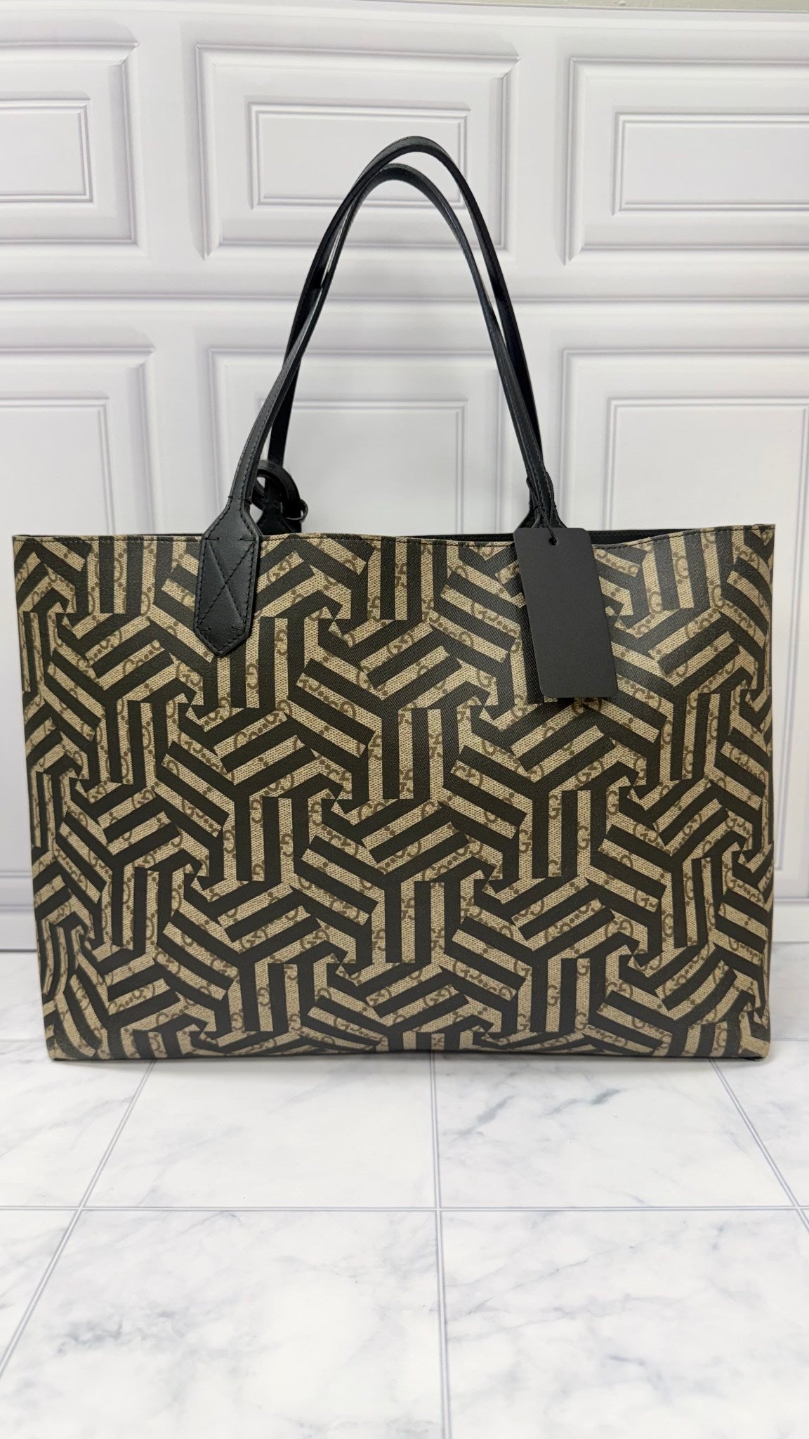 Gucci Black GG Supreme Reversible Tote Bag
