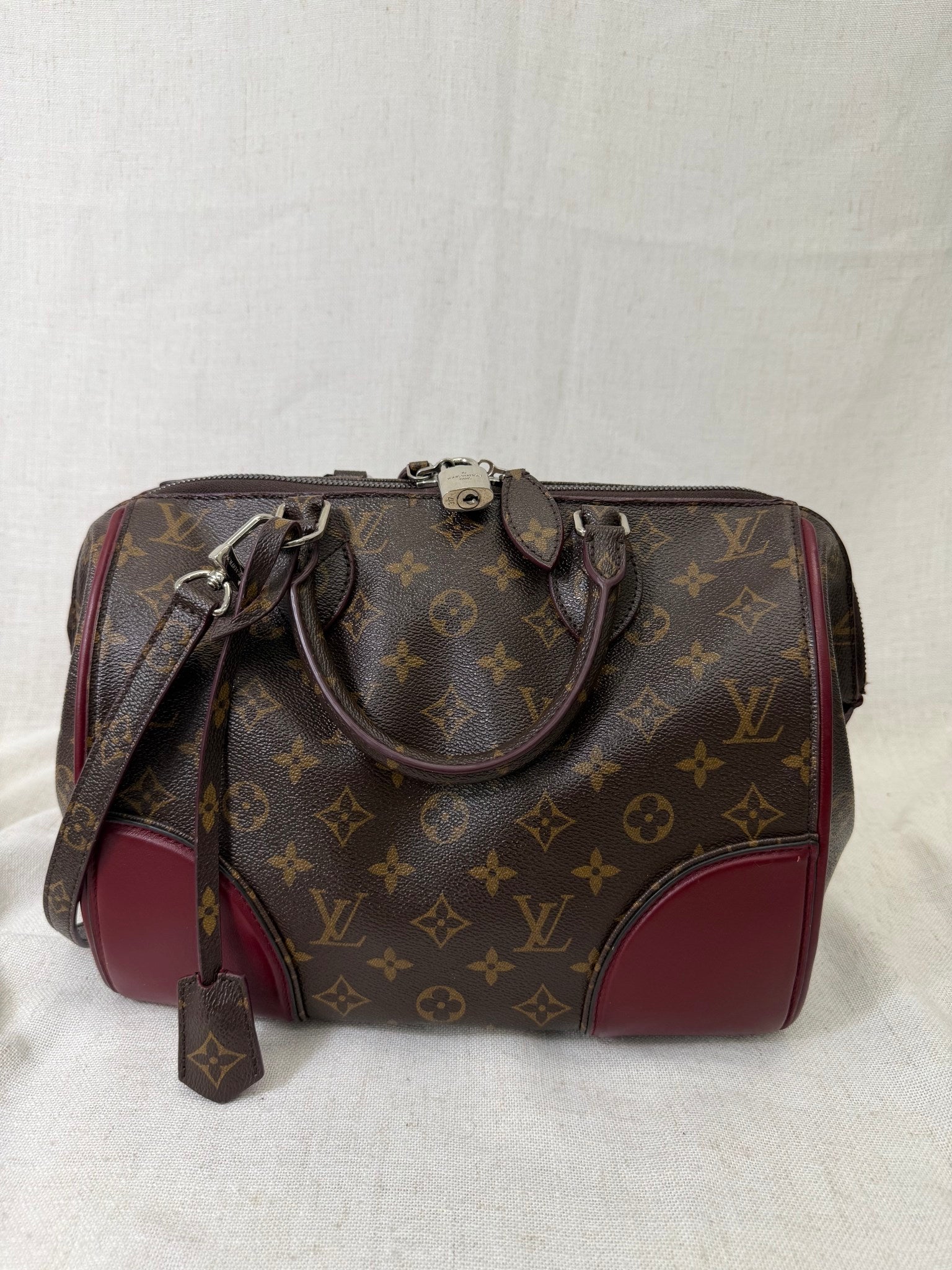 Louis Vuitton Bordeaux Monogram Shine Doc PM Handbag