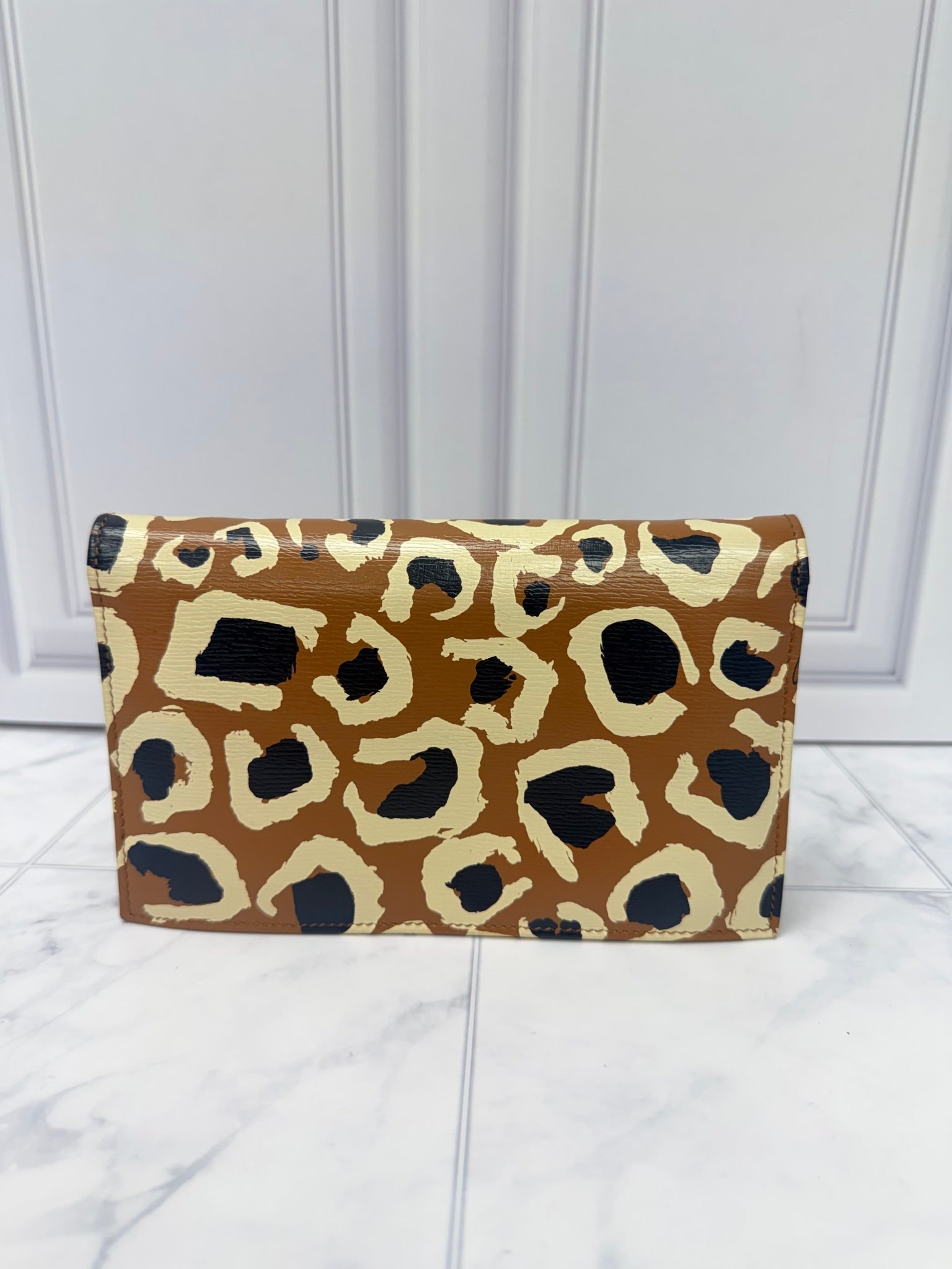 Gucci Leopard Print Leather Betty Wallet On A Chain
