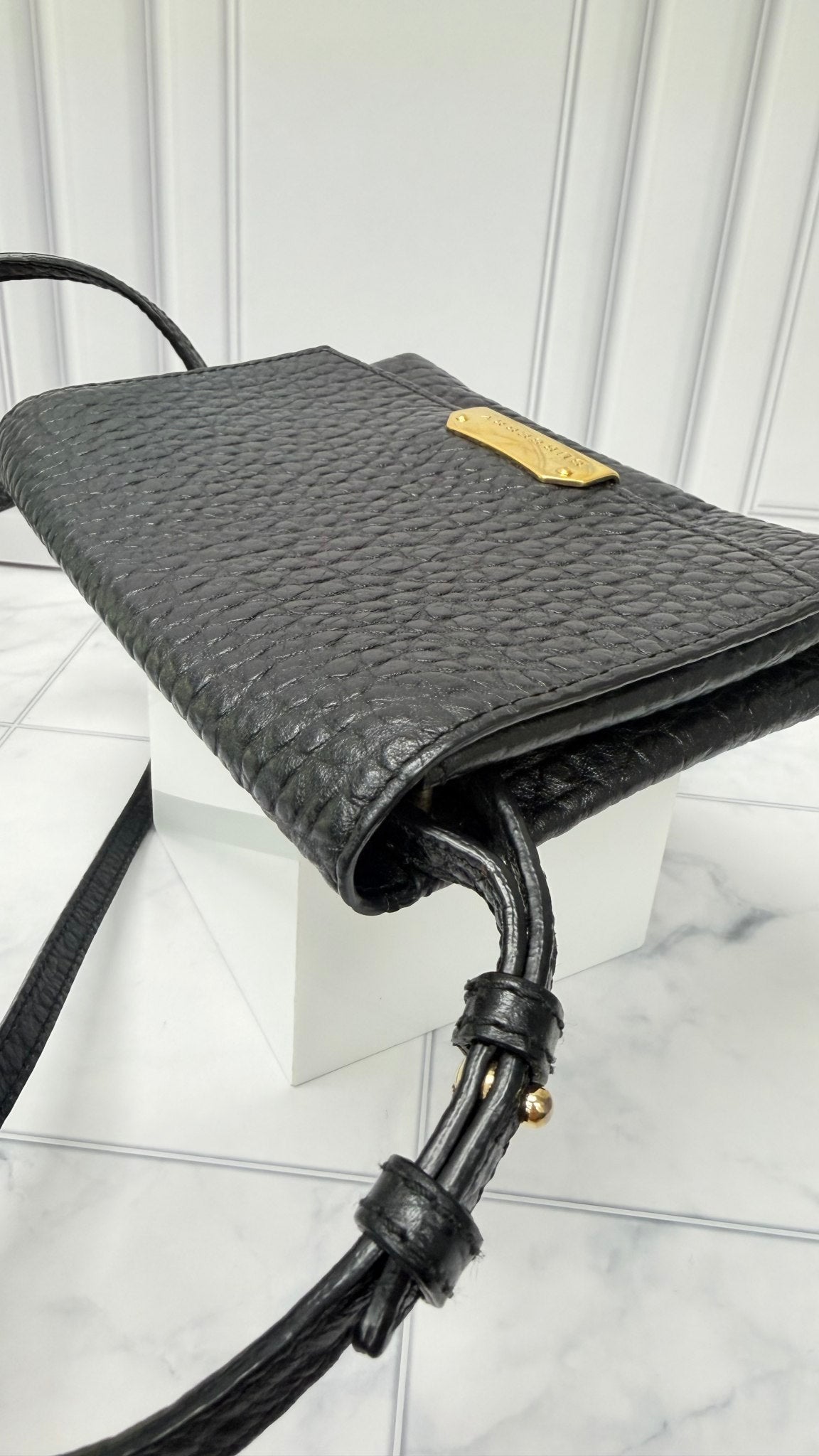 Burberry Black Grained Leather Crossbody Bag