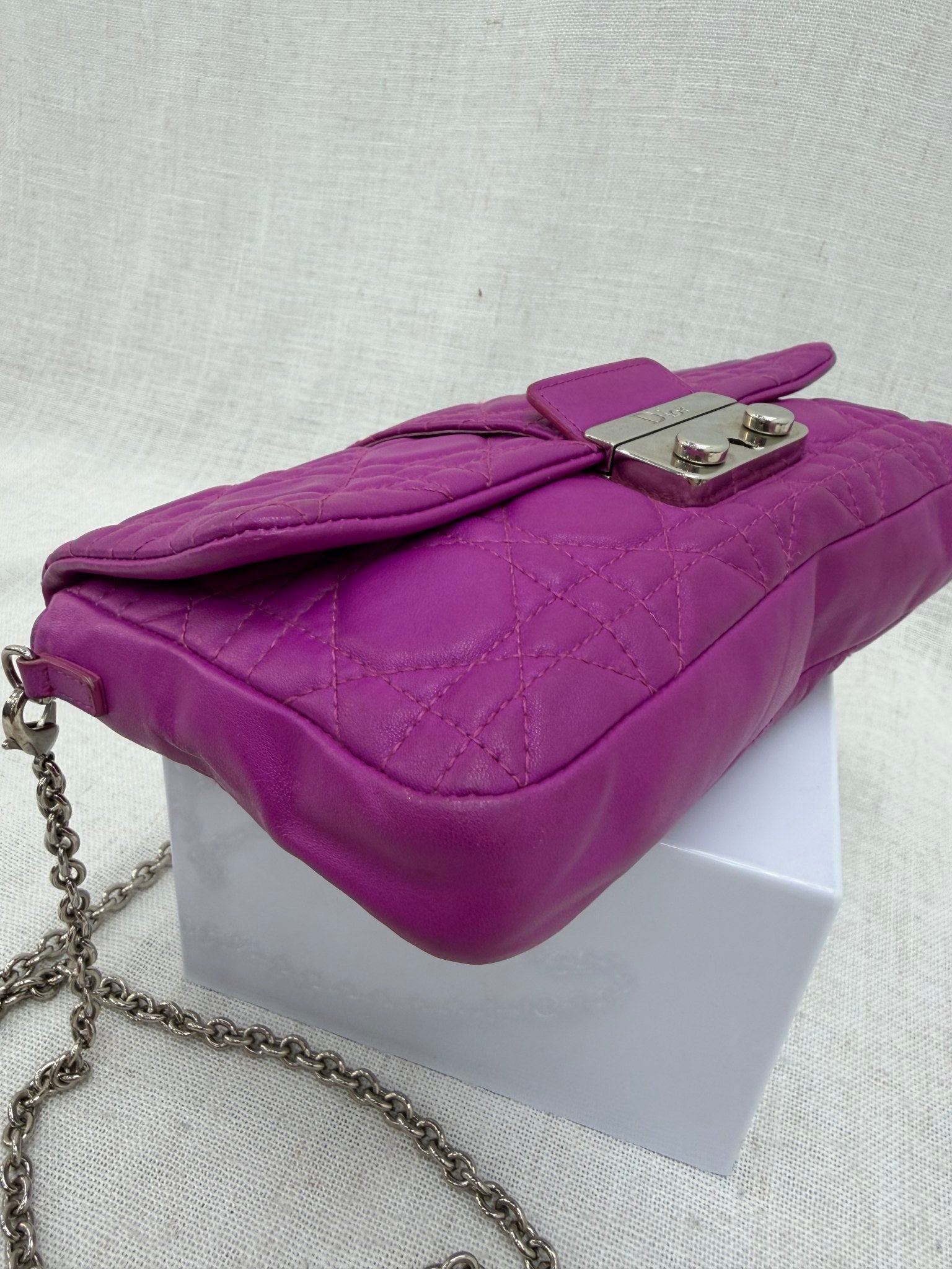 Christian Dior Fuchsia Cannage Leather Miss Dior Promenade Chain Bag