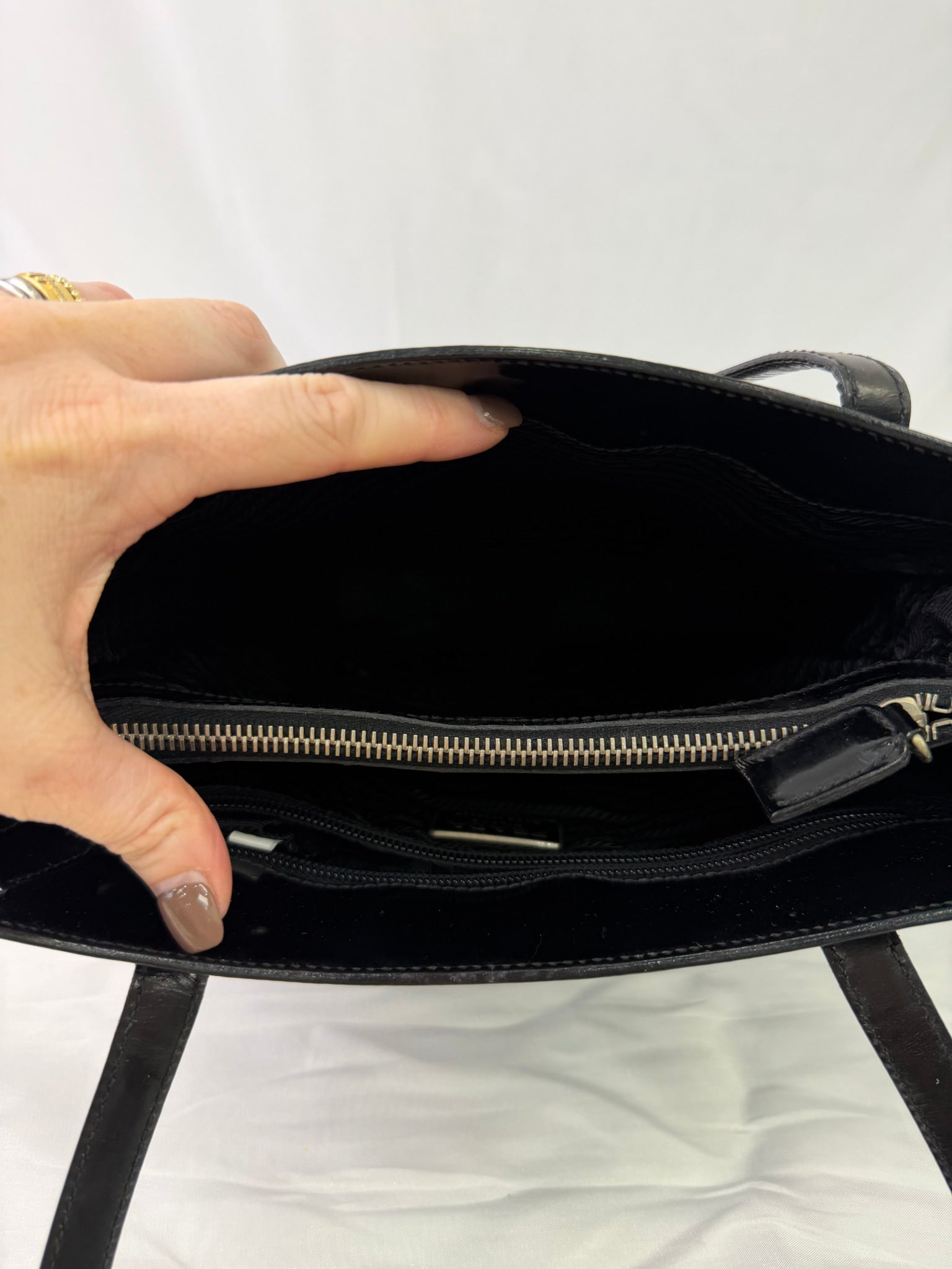 Prada Black Patent Leather Tote Bag
