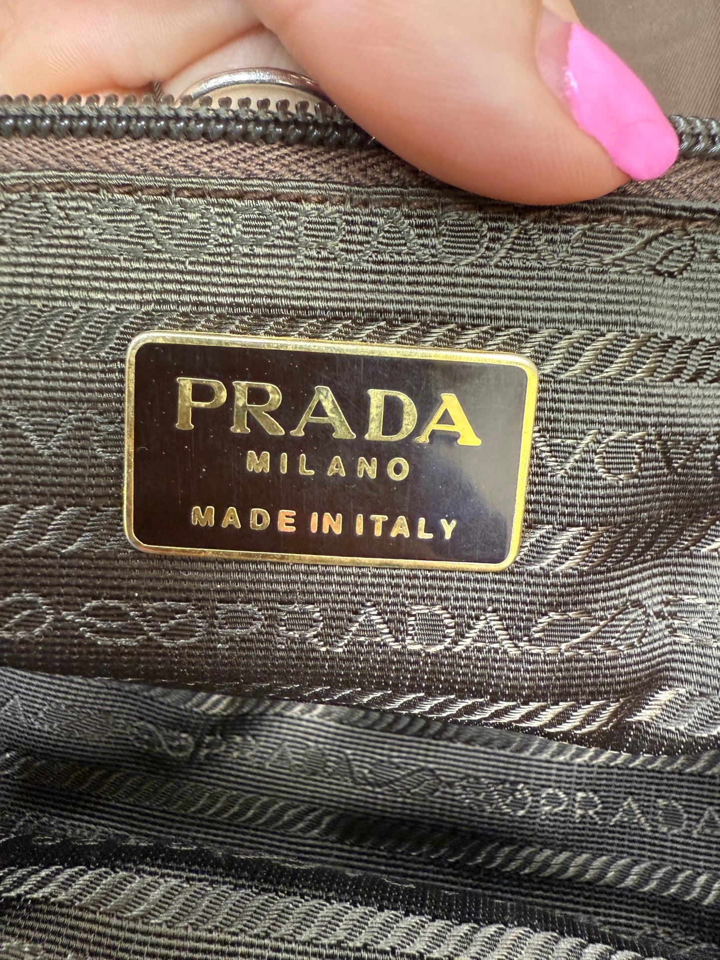 Prada Brown Nylon Handbag