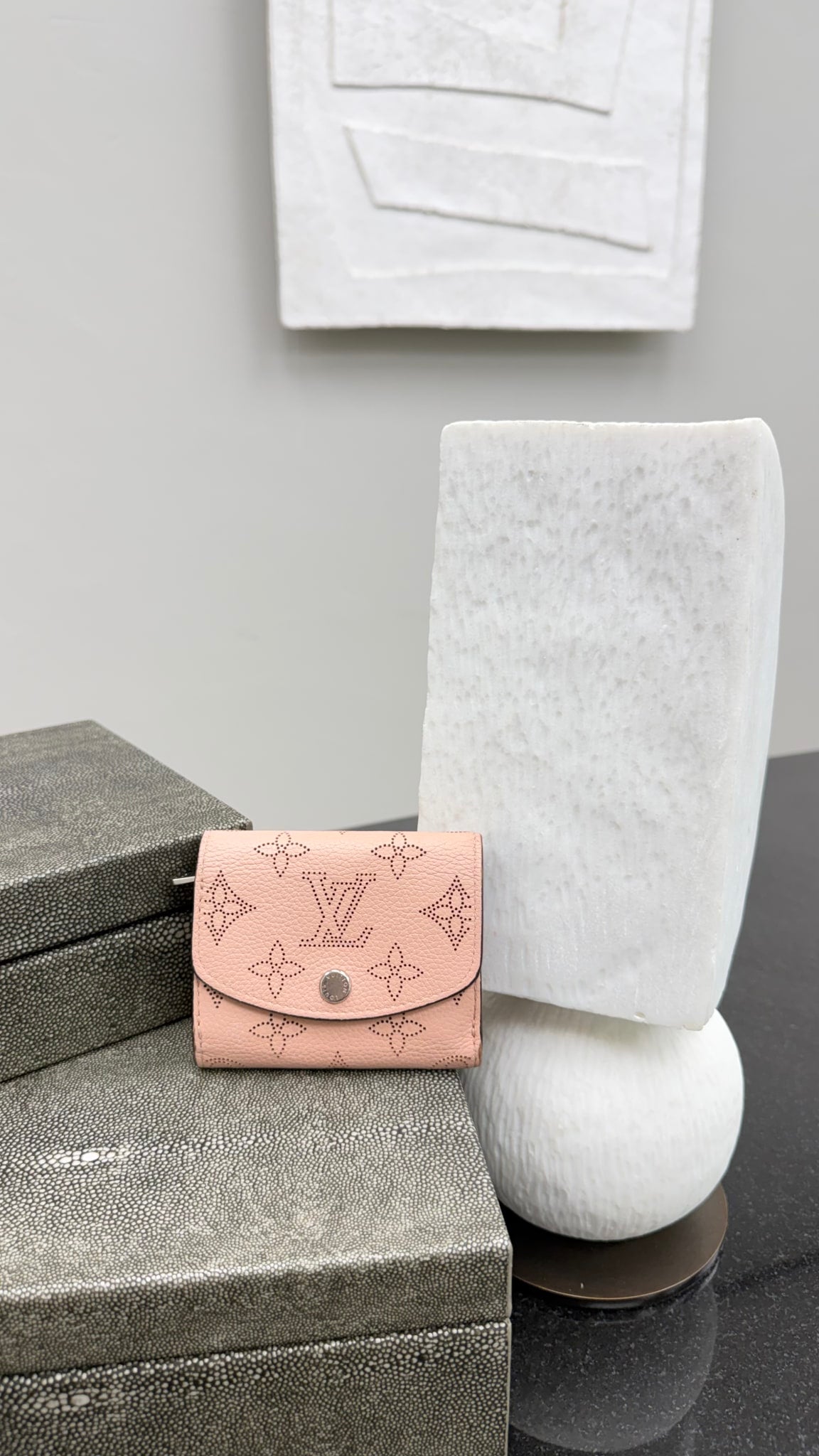 Louis Vuitton Pink Monogram Mahina Leather Iris XS Compact Wallet