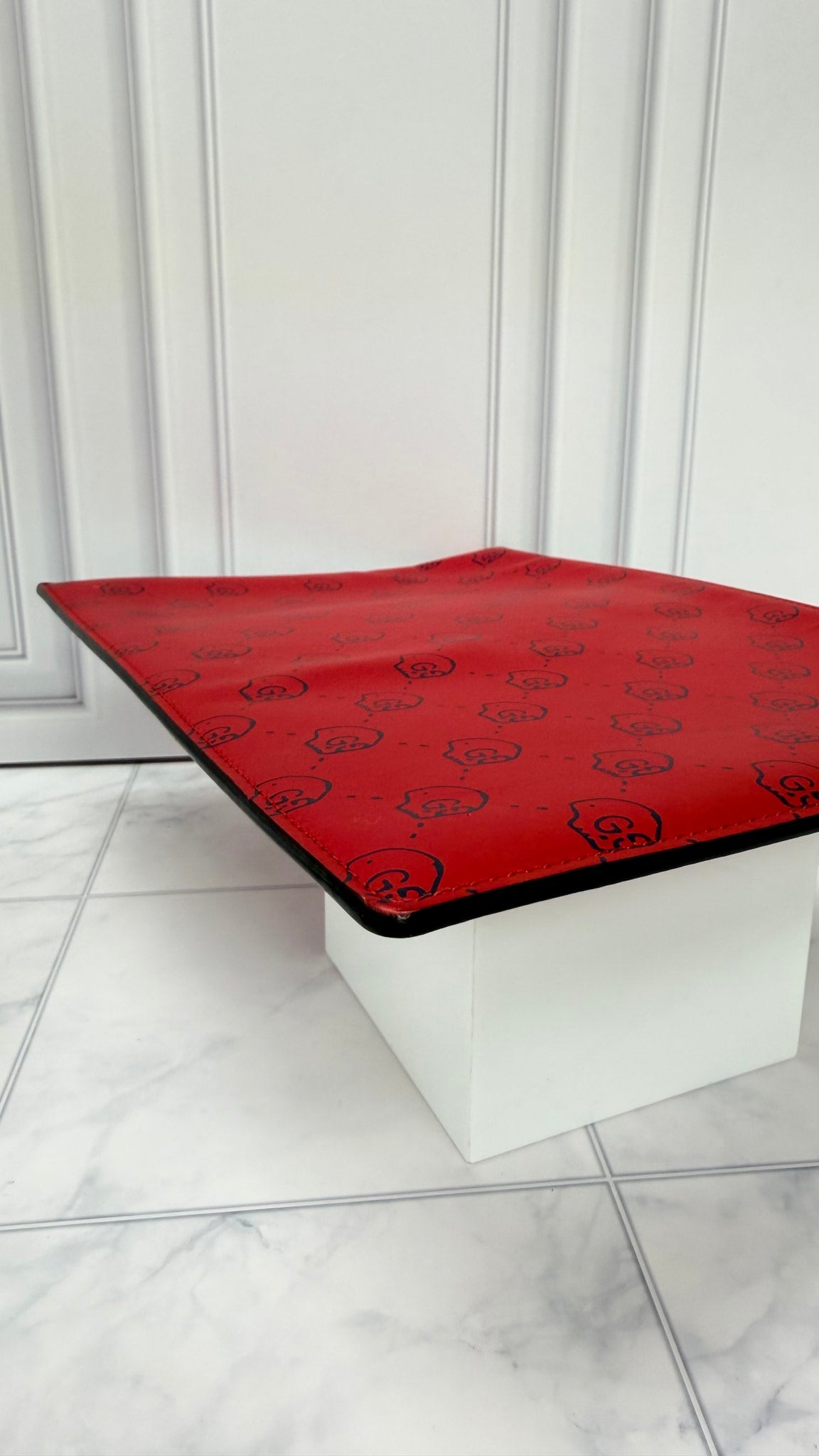 Gucci Red Leather Ghost Clutch