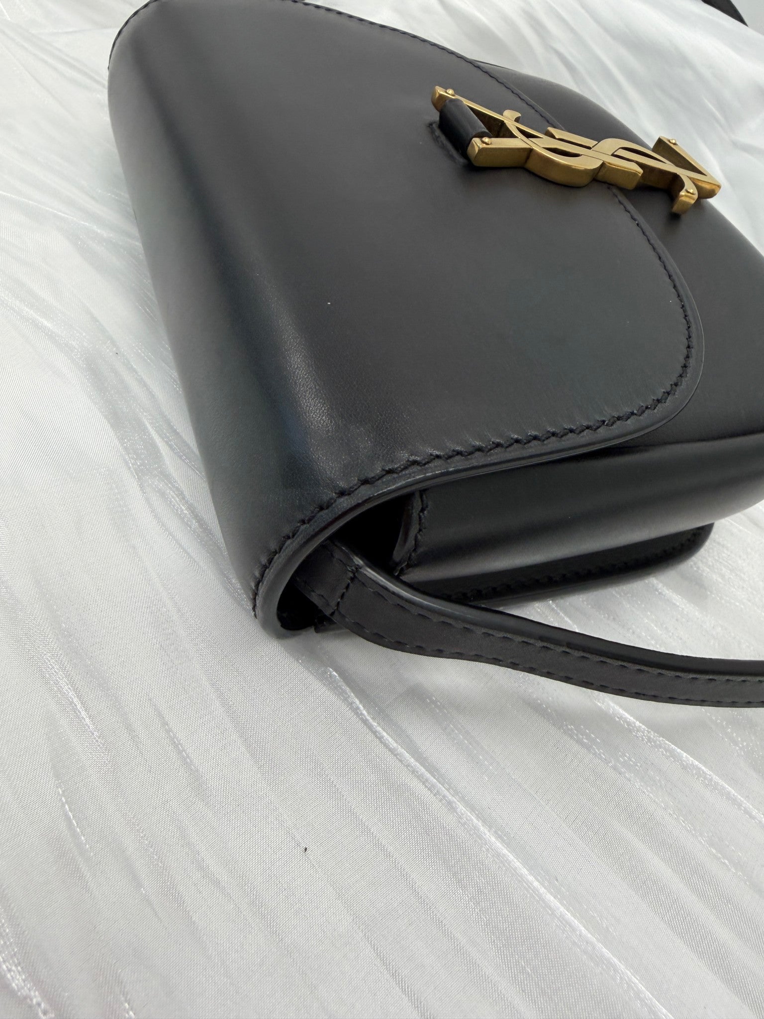 Saint Laurent YSL Black Leather Kaia Crossbody