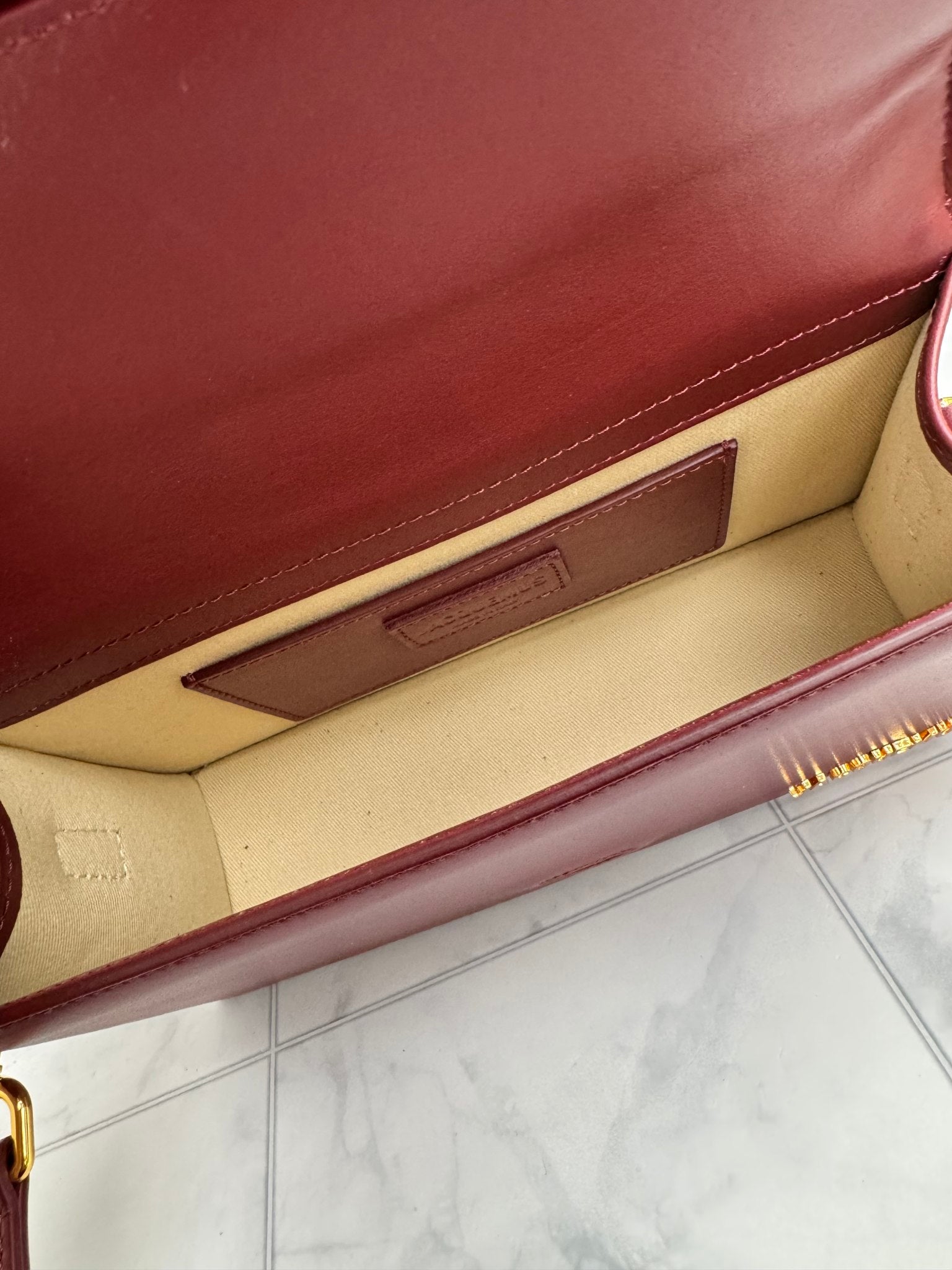 BRAND NEW - Jacquemus Burgundy Leather Le Grand Bambino Handbag 2Way Handbag
