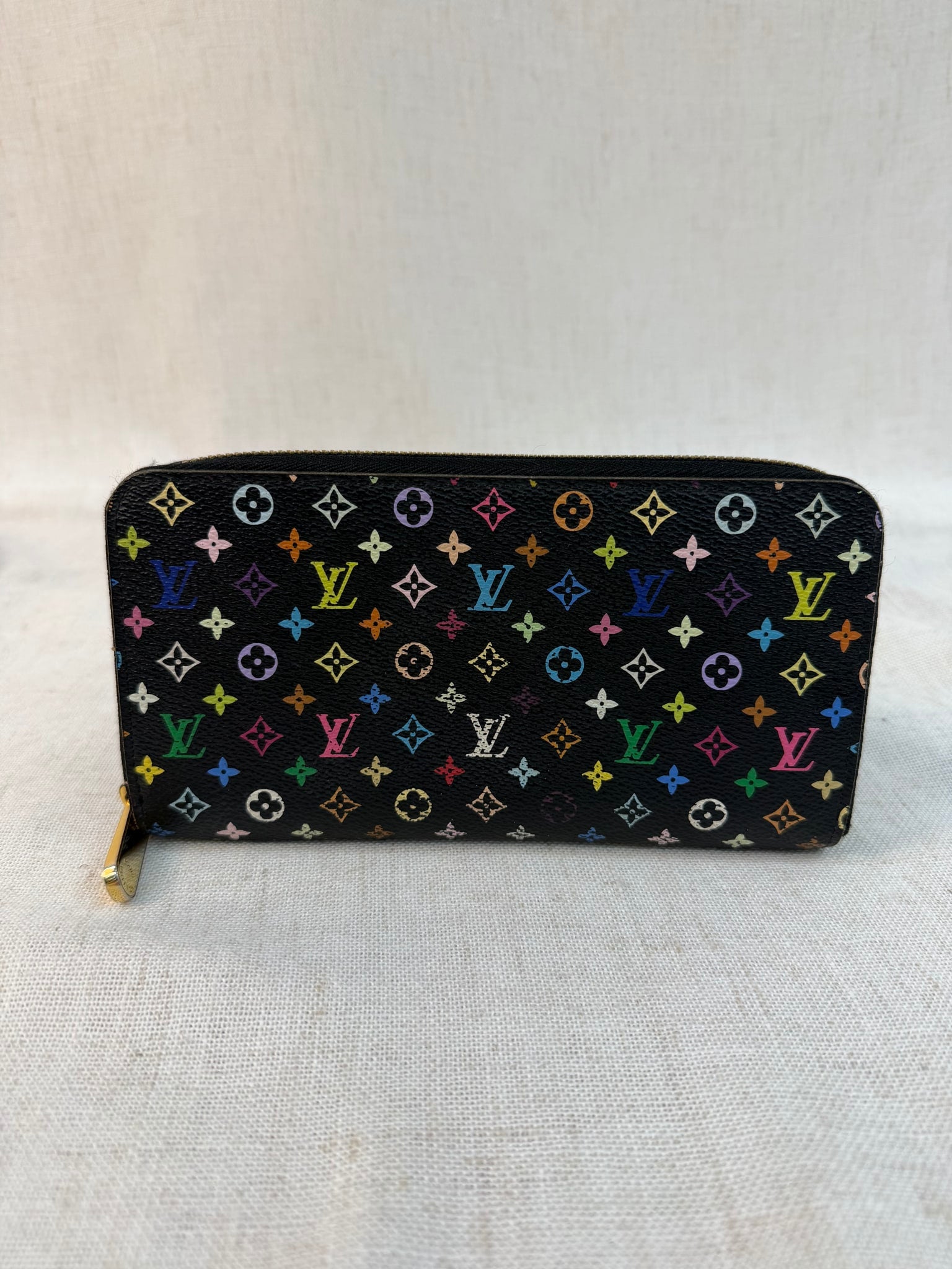 Louis Vuitton Black Multicolor Zippy Wallet