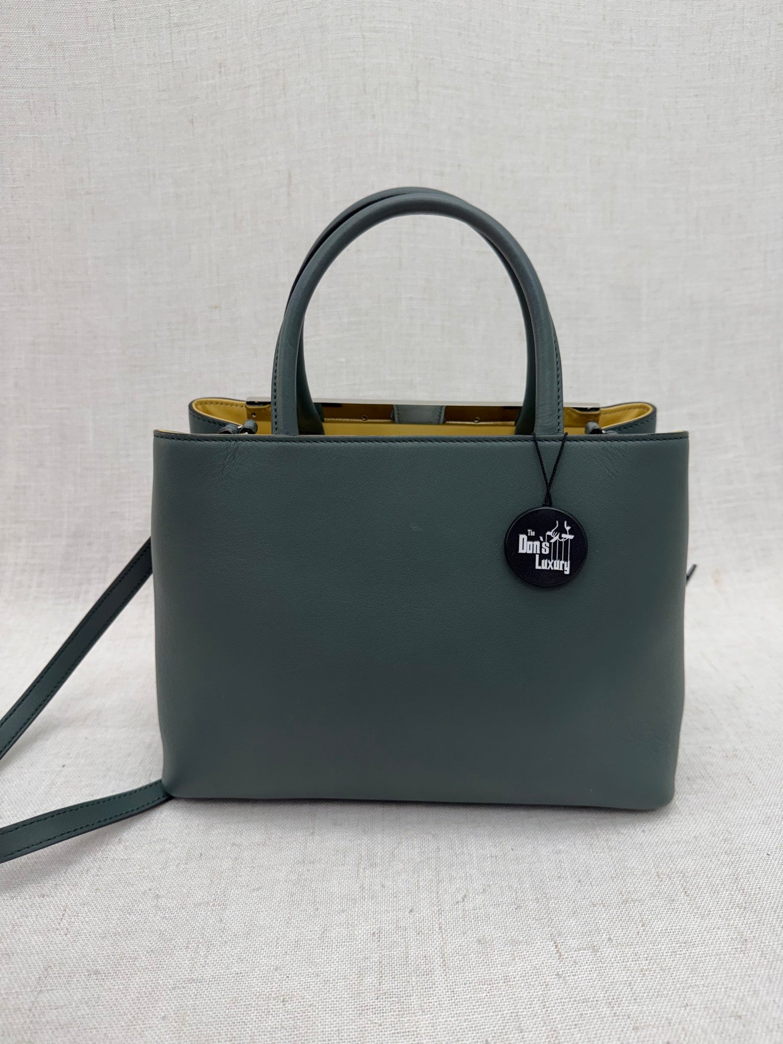 Fendi Gray & Yellow Leather 2 Jours 2way Bag