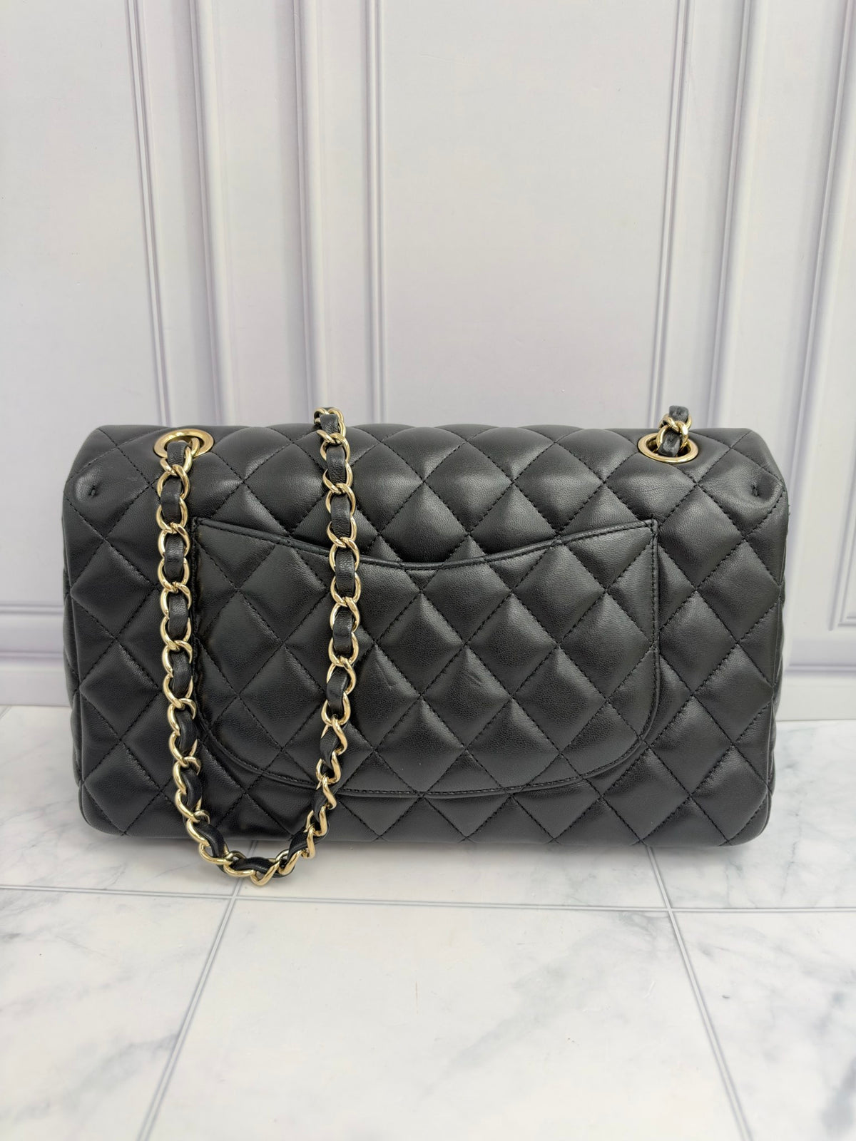 Chanel Black Quited Lambskin Valentine Edition Charms Medium Flap Bag
