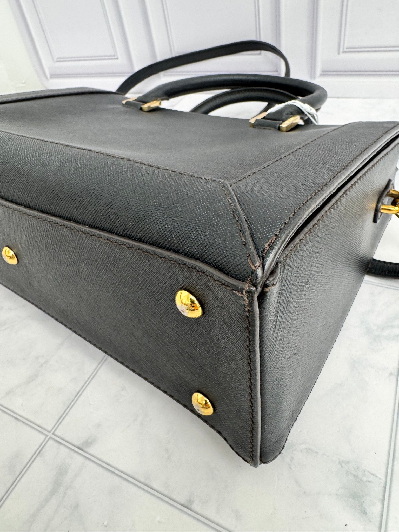 MCM Black Saffiano Leather Nuovo Large 2Way Bag