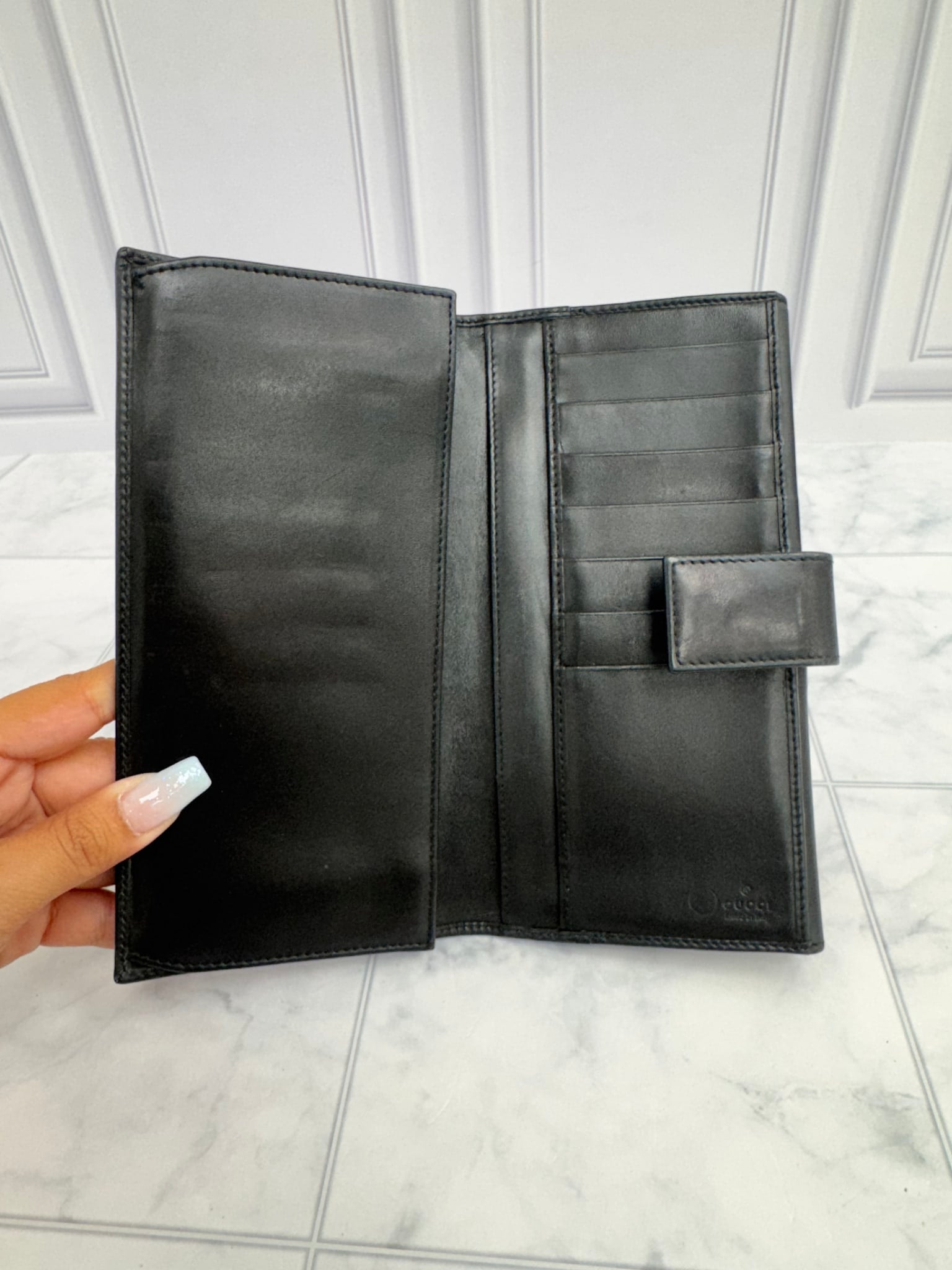 Gucci Black Leather Long Wallet