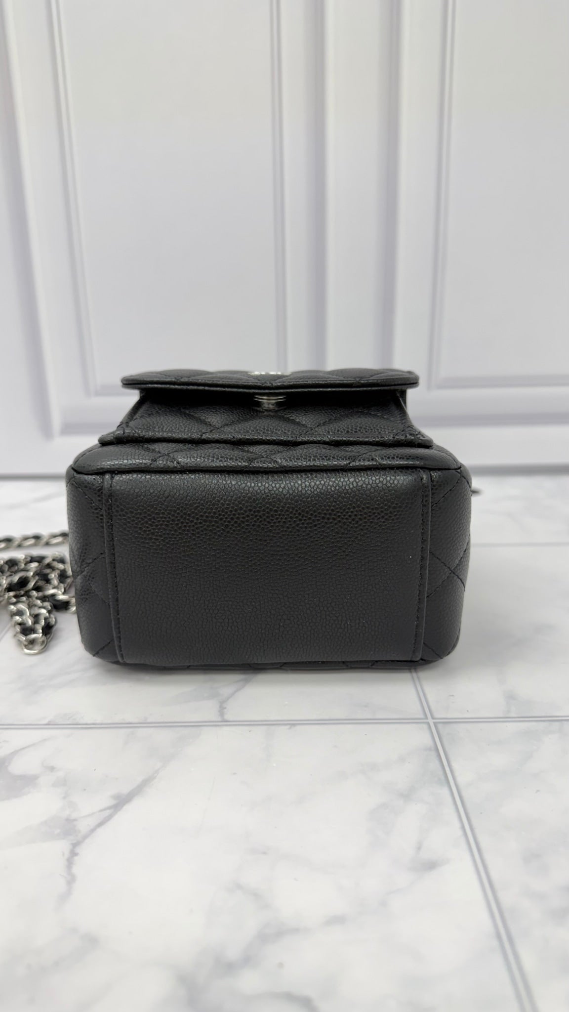 Chanel Black Quilted Caviar Leather Mini Chain Backpack