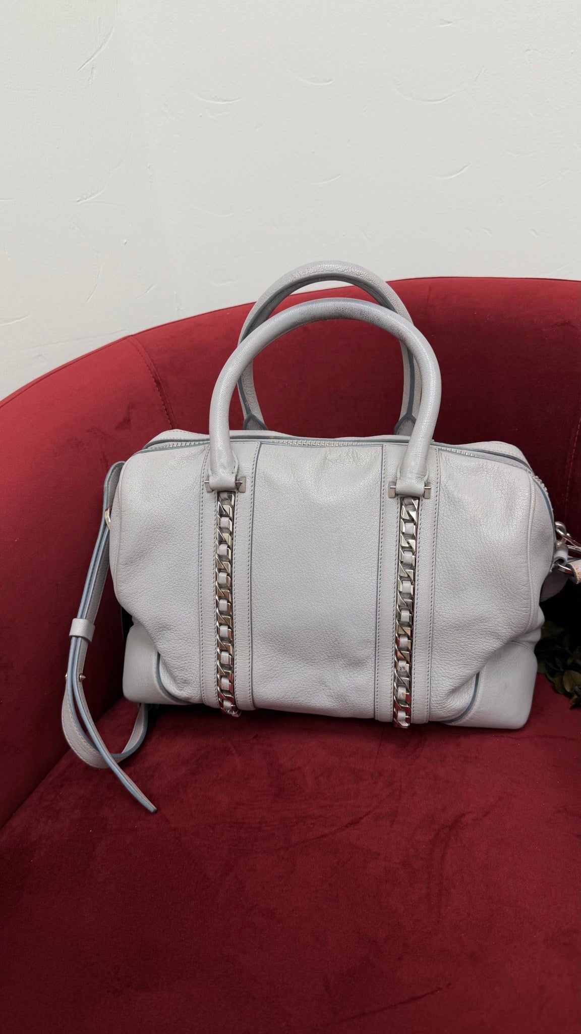 Givenchy Grey Leather Chain Duffle Bag