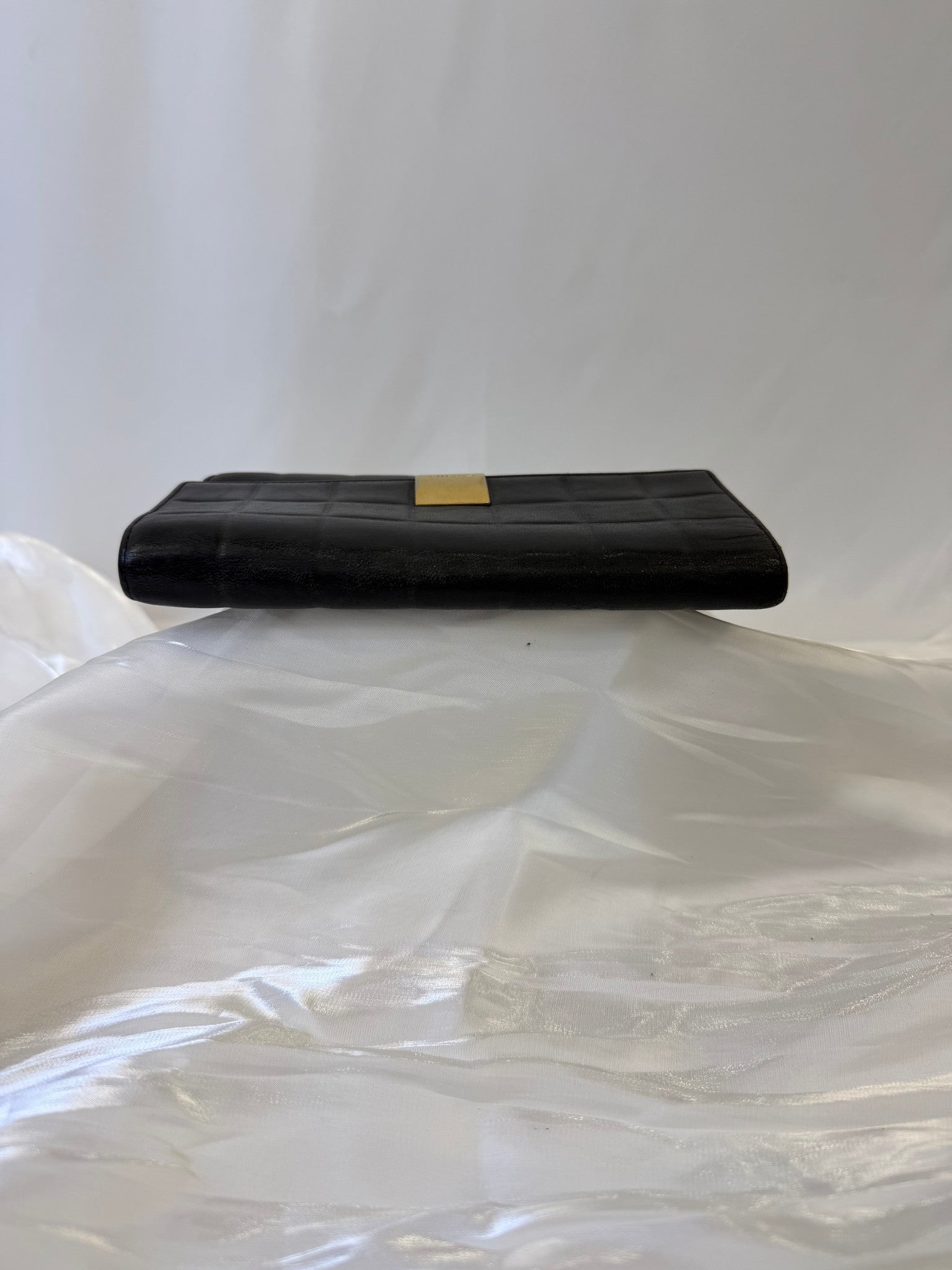 Chanel Black Lambskin Chocolate Bar Wallet