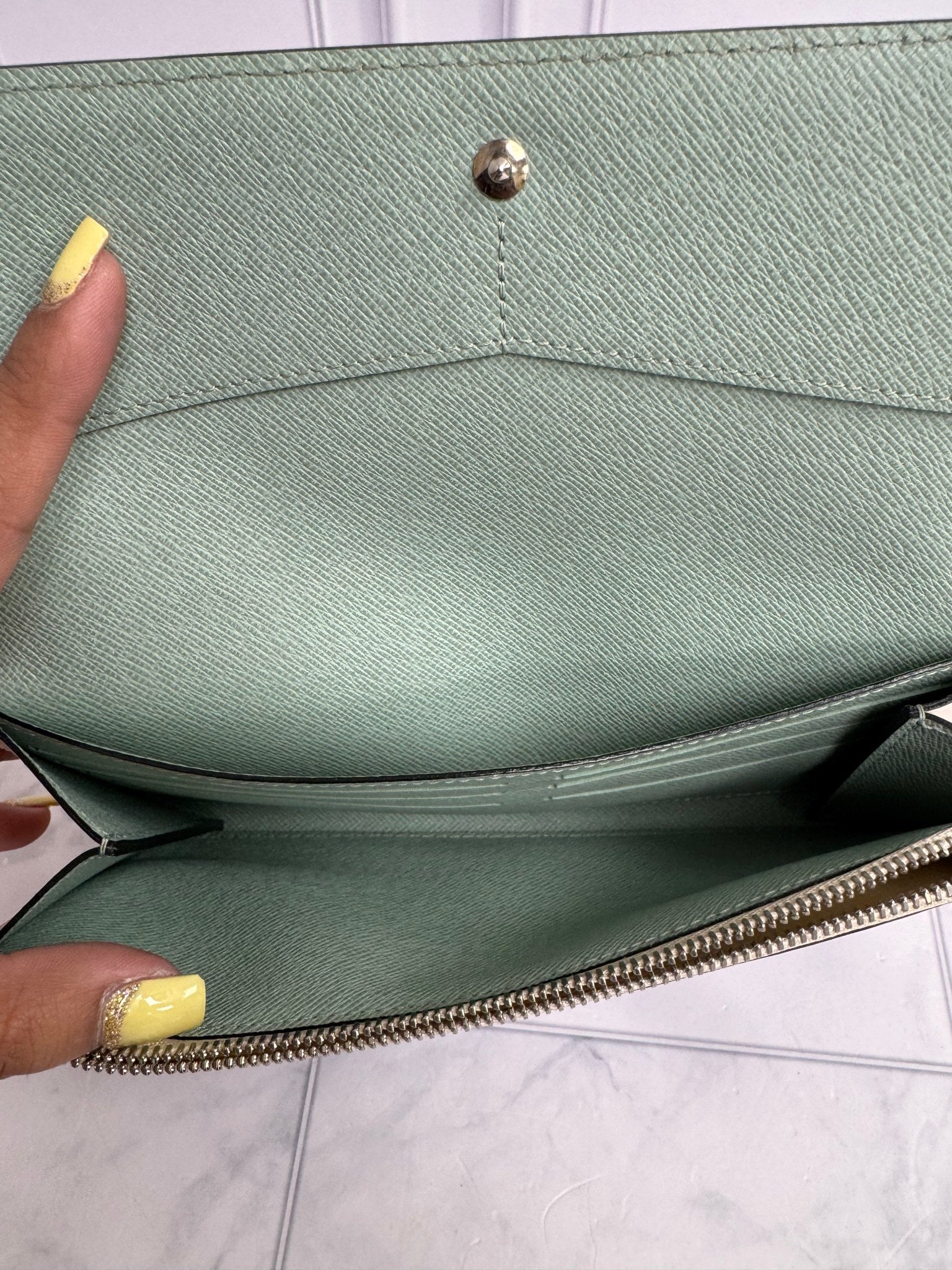Louis Vuitton Mint Green And Indigo Epi Long Wallet