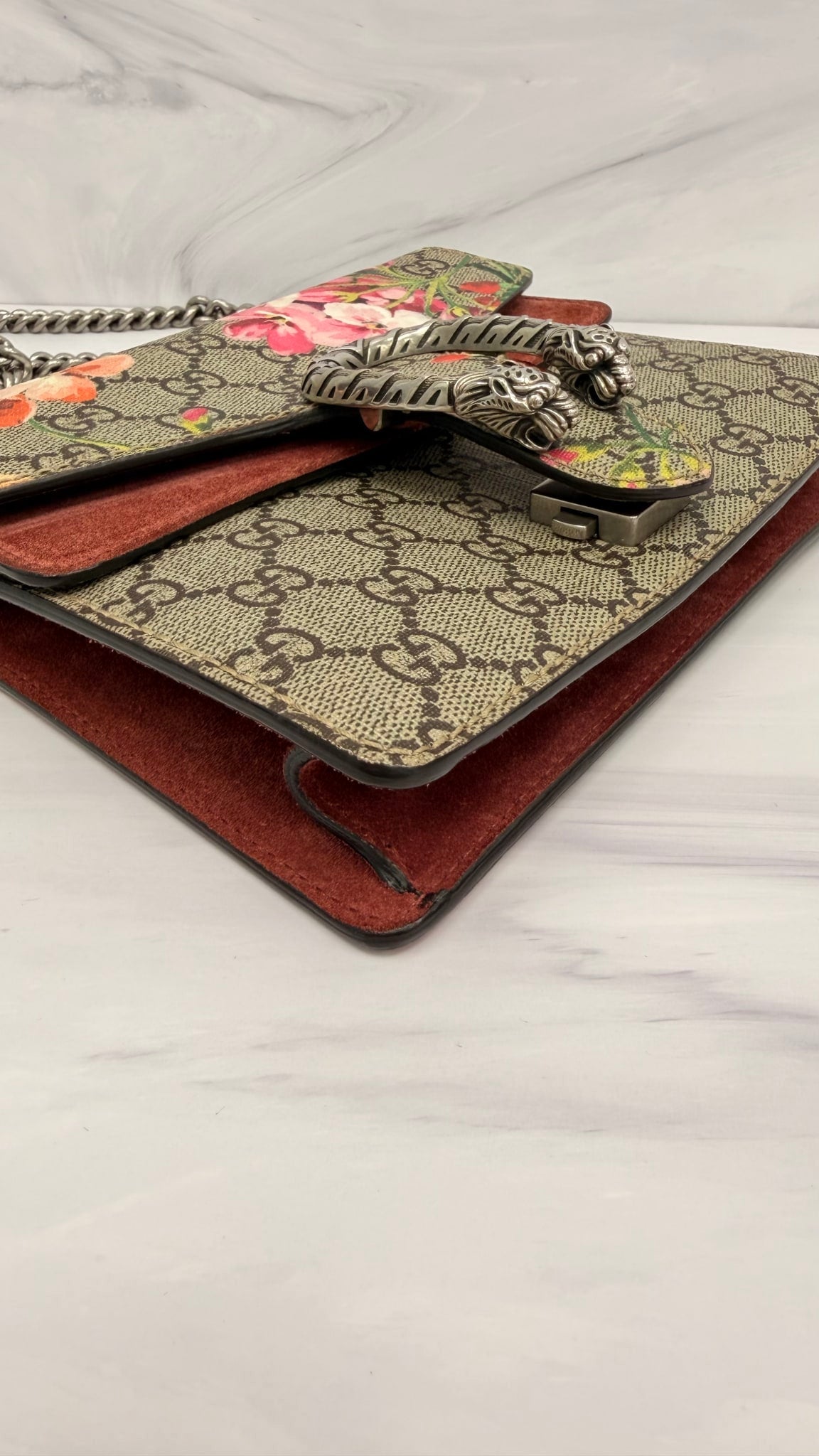 Gucci GG Supreme Blooms Mini Dionysus Chain Crossbody Bag