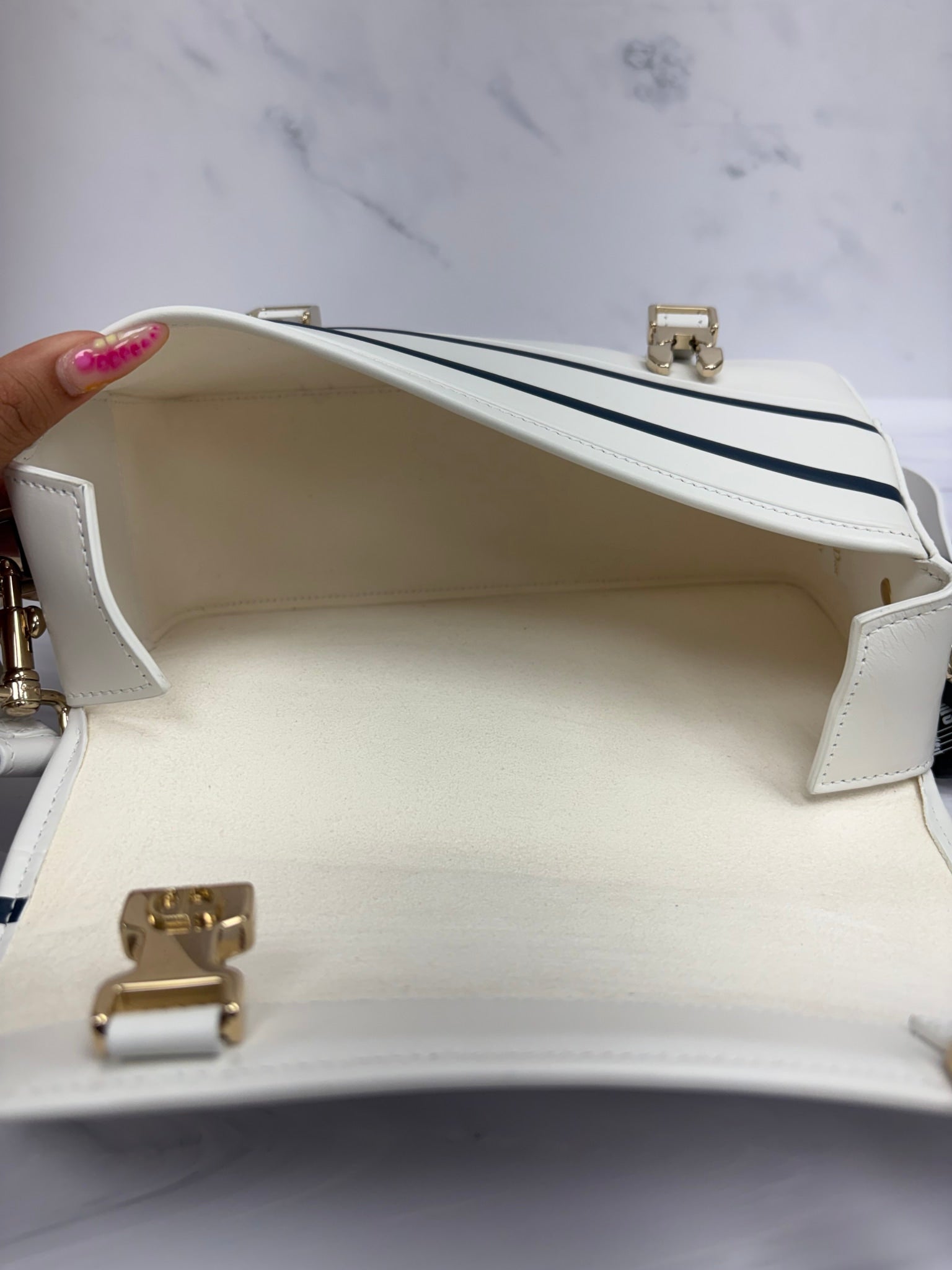 Christian Dior White Calfskin Diorcamp Bag