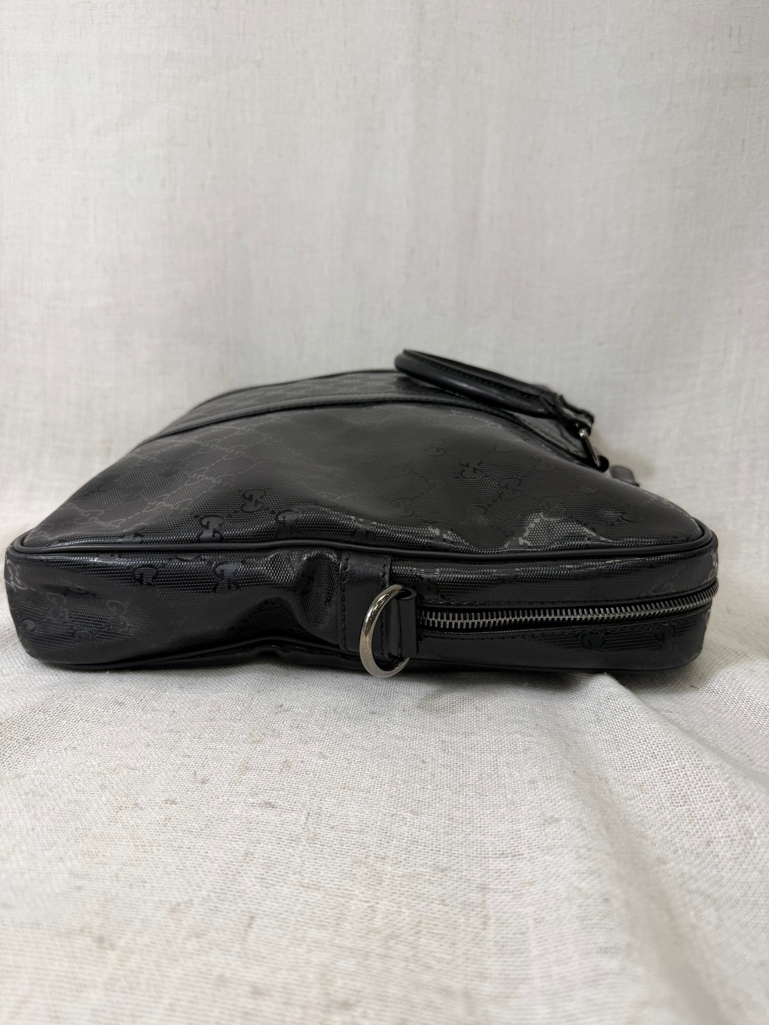 Gucci Black GG Print Coated Nylon Briefcase