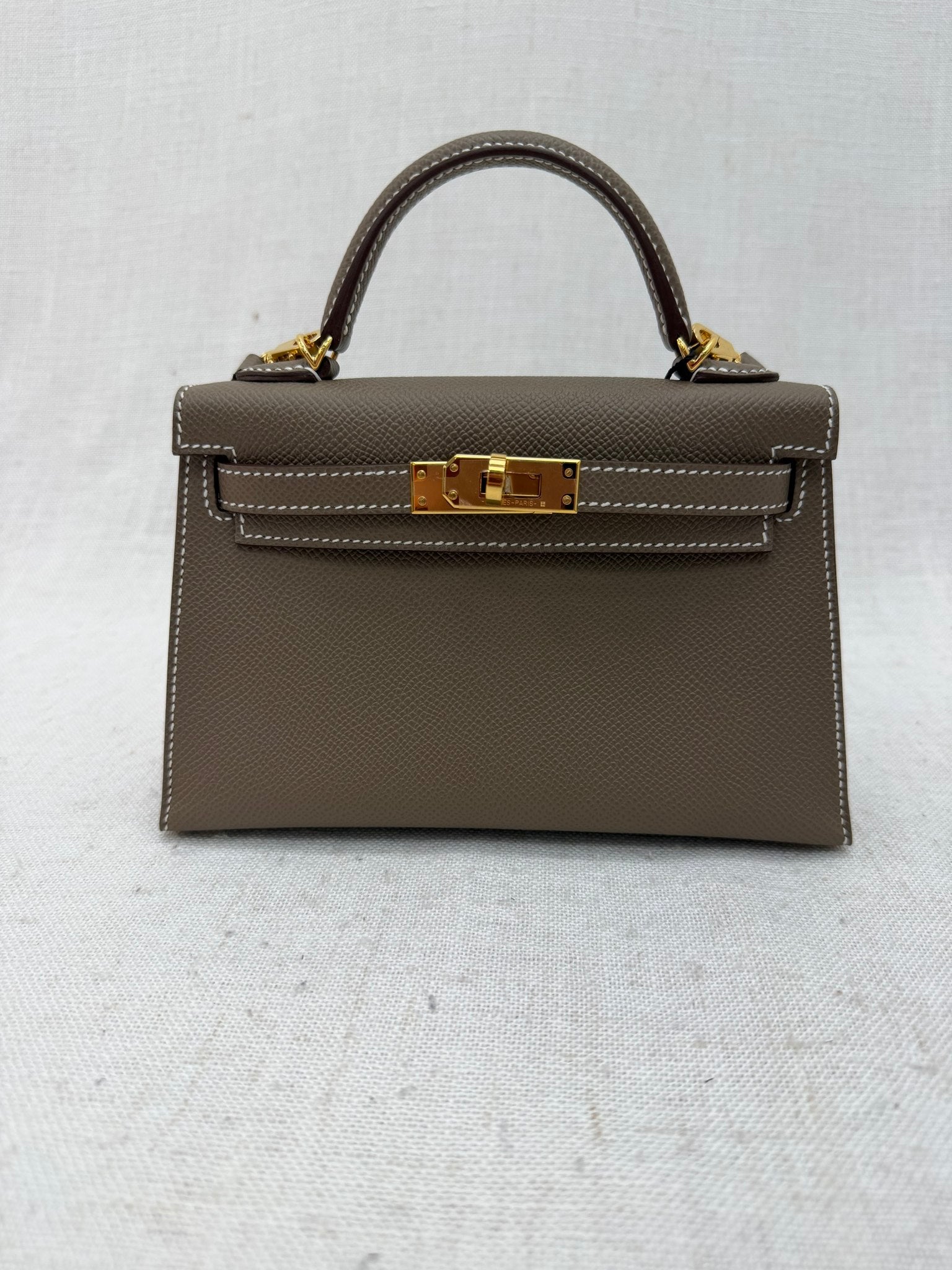 BRAND NEW- Hermes Etoupe Epsom Mini Kelly Sellier 20 GHW