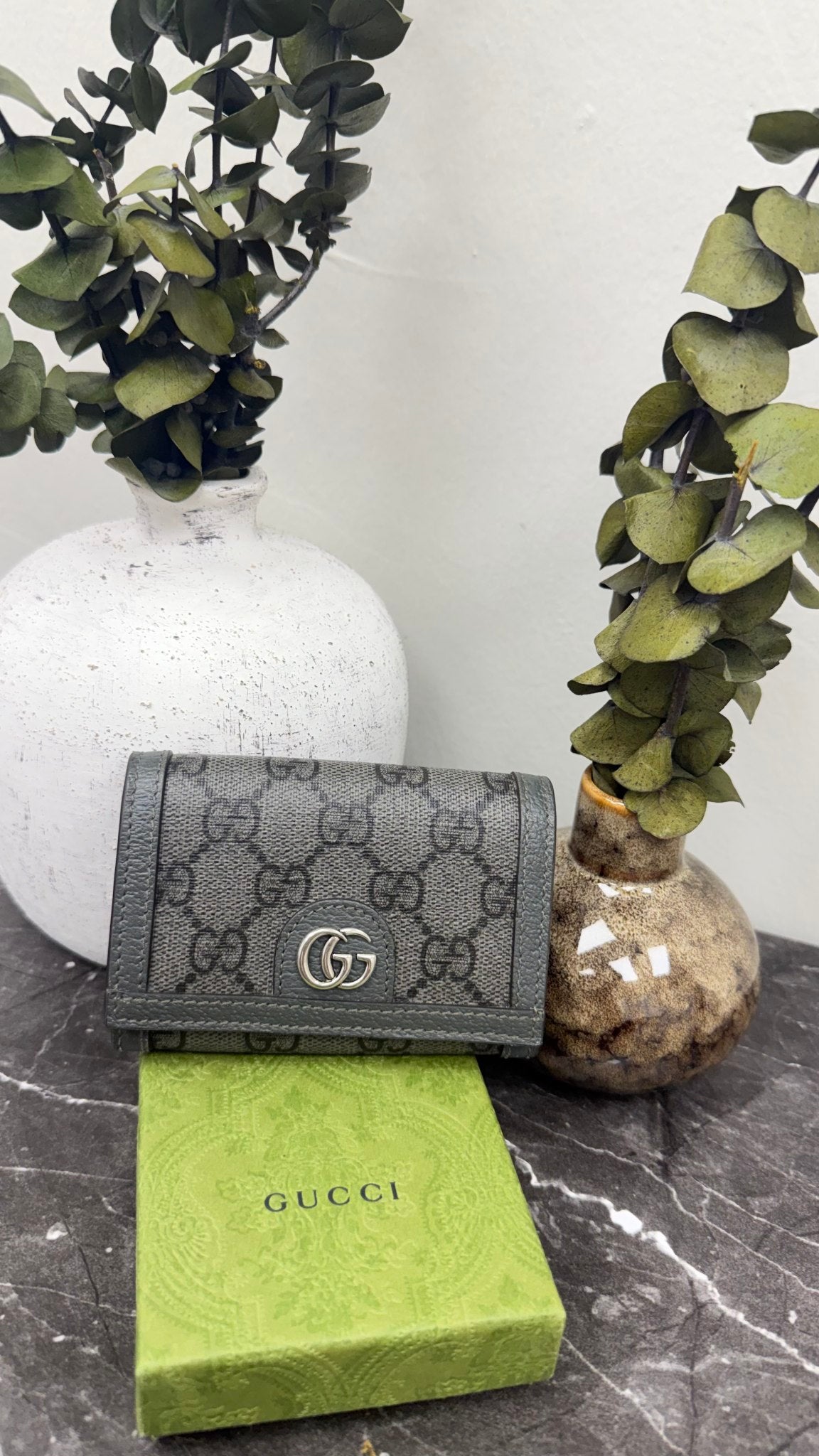 Gucci Grey GG Supreme Coated Canvas Ophidia Card Case