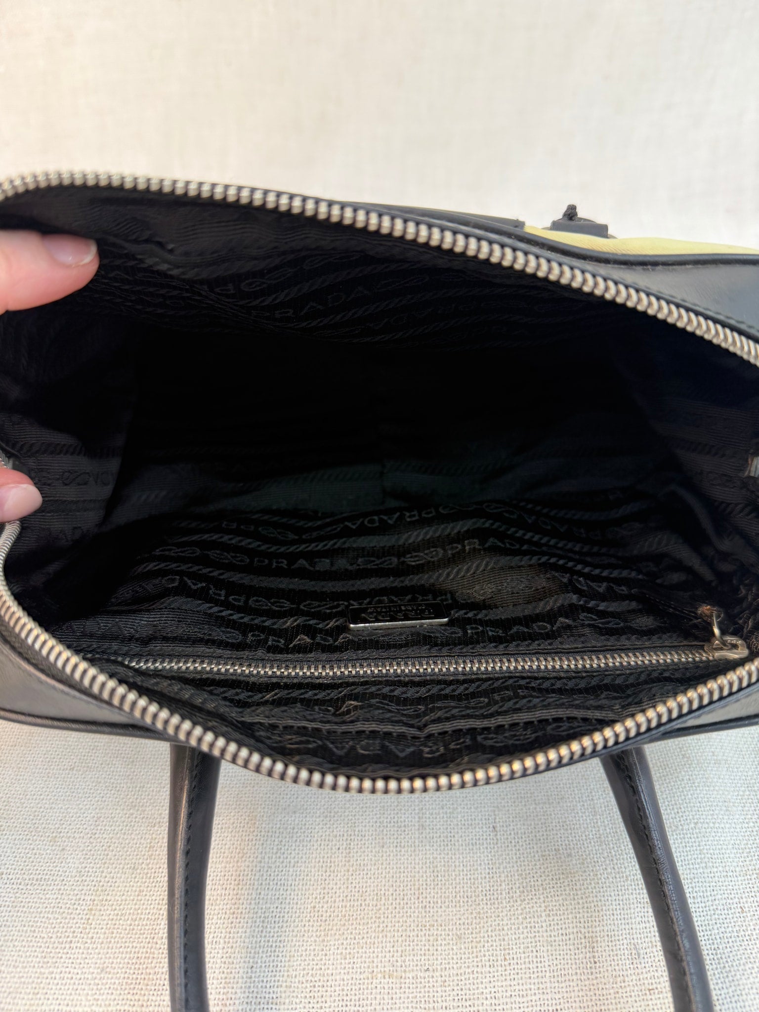 Prada Beige Nylon Small Bowler Bag