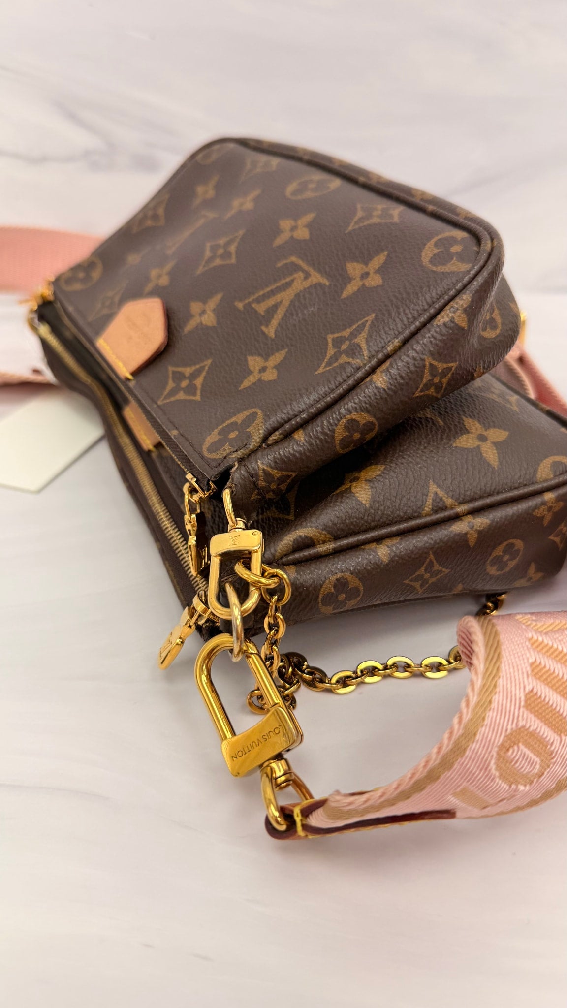 Louis Vuitton Monogram Pink Multi Pochette Crossbody Bag