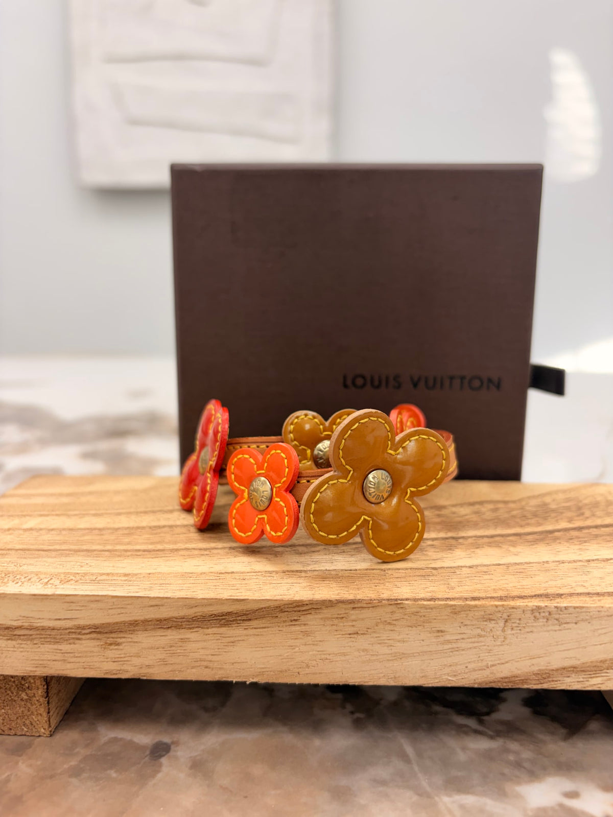 Louis Vuitton Multicolor Leather Lexington Flower Wrap Bracelet