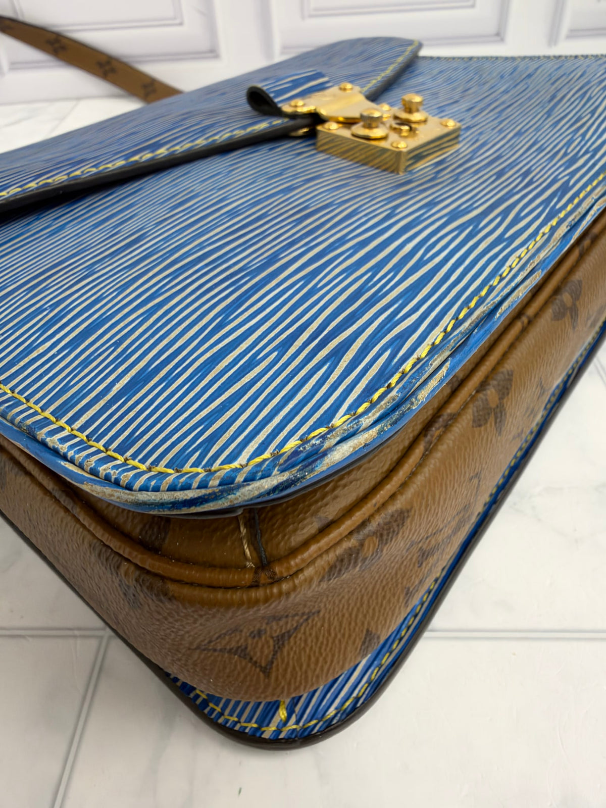 Louis Vuitton Blue Epi Denim & Reverse Monogram Pochette Metis MM