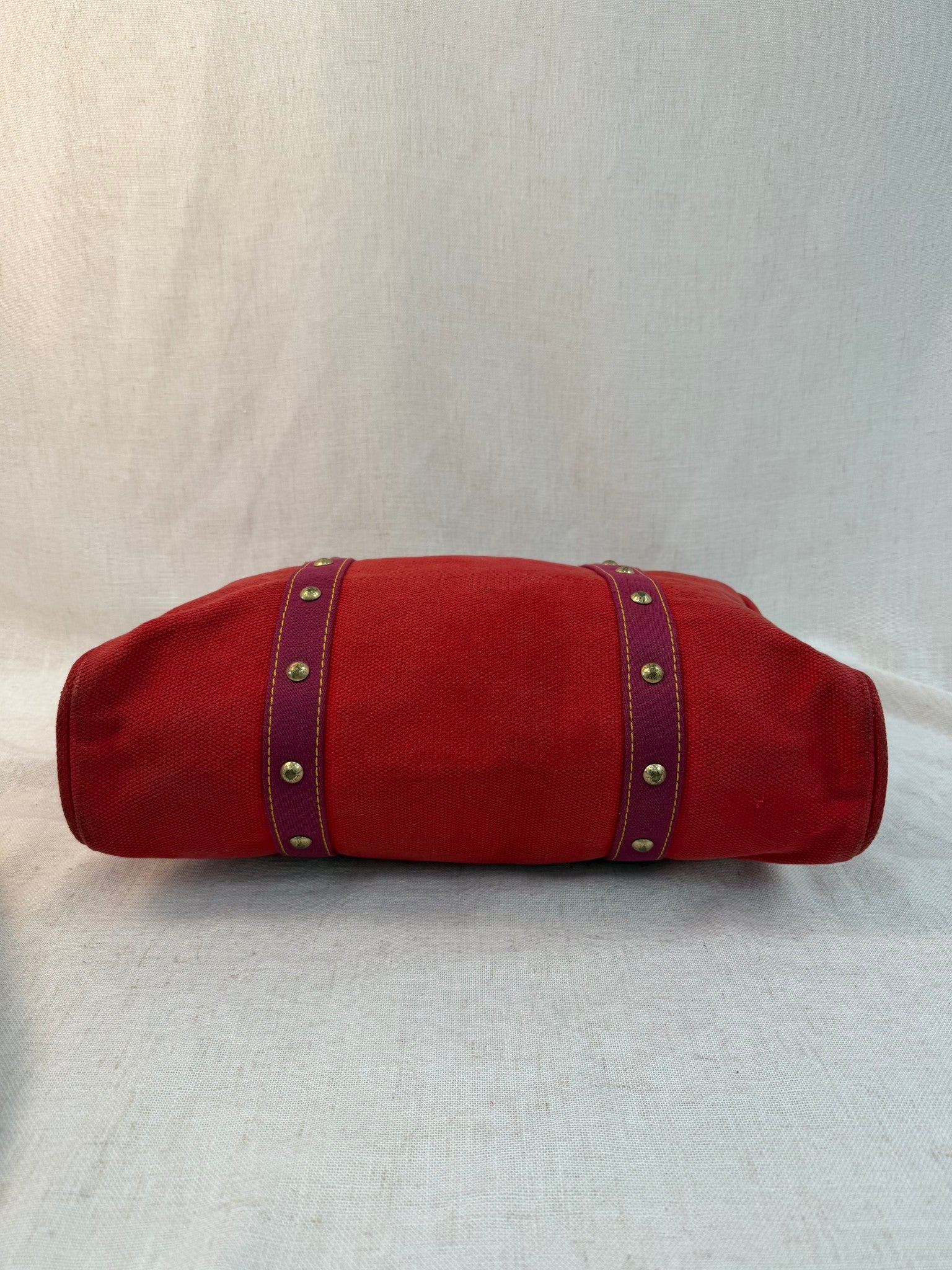 Louis Vuitton Red Canvas Antigua Cabas GM Tote Bag