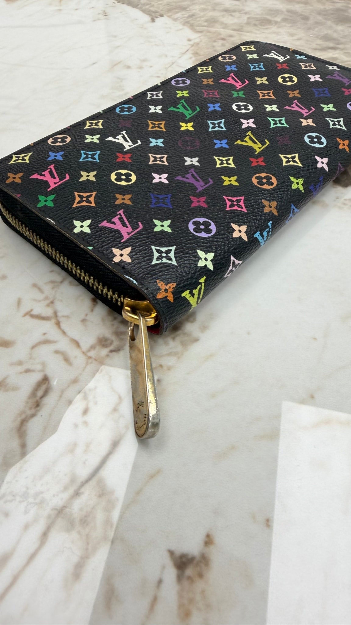 Louis Vuitton Black Multicolor Monogram Zippy Wallet