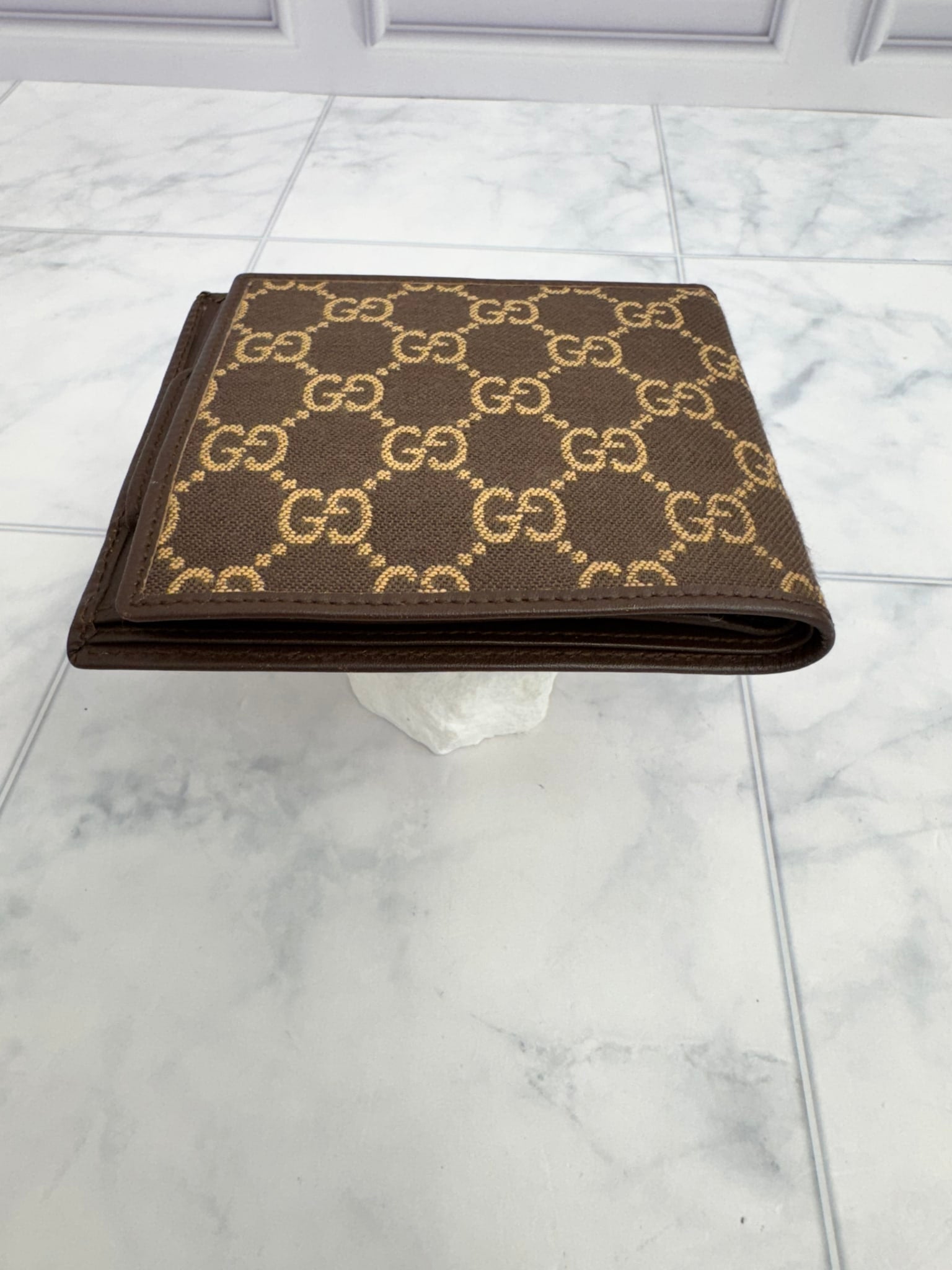 Gucci Brown GG Canvas Bifold Wallet