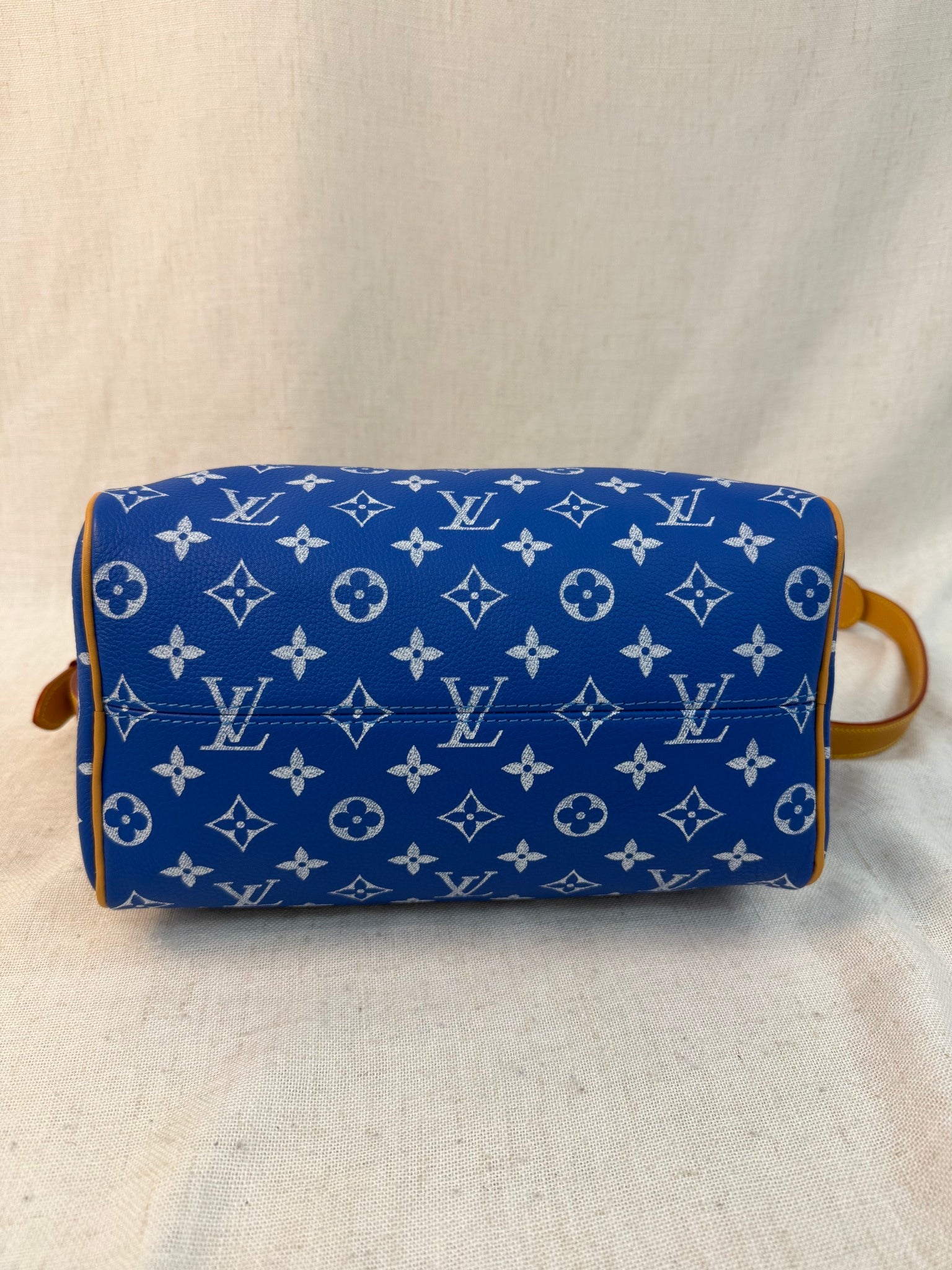 BRAND NEW- Louis Vuitton Blue Calfskin Speedy P9 Bandouliere 25 Bag