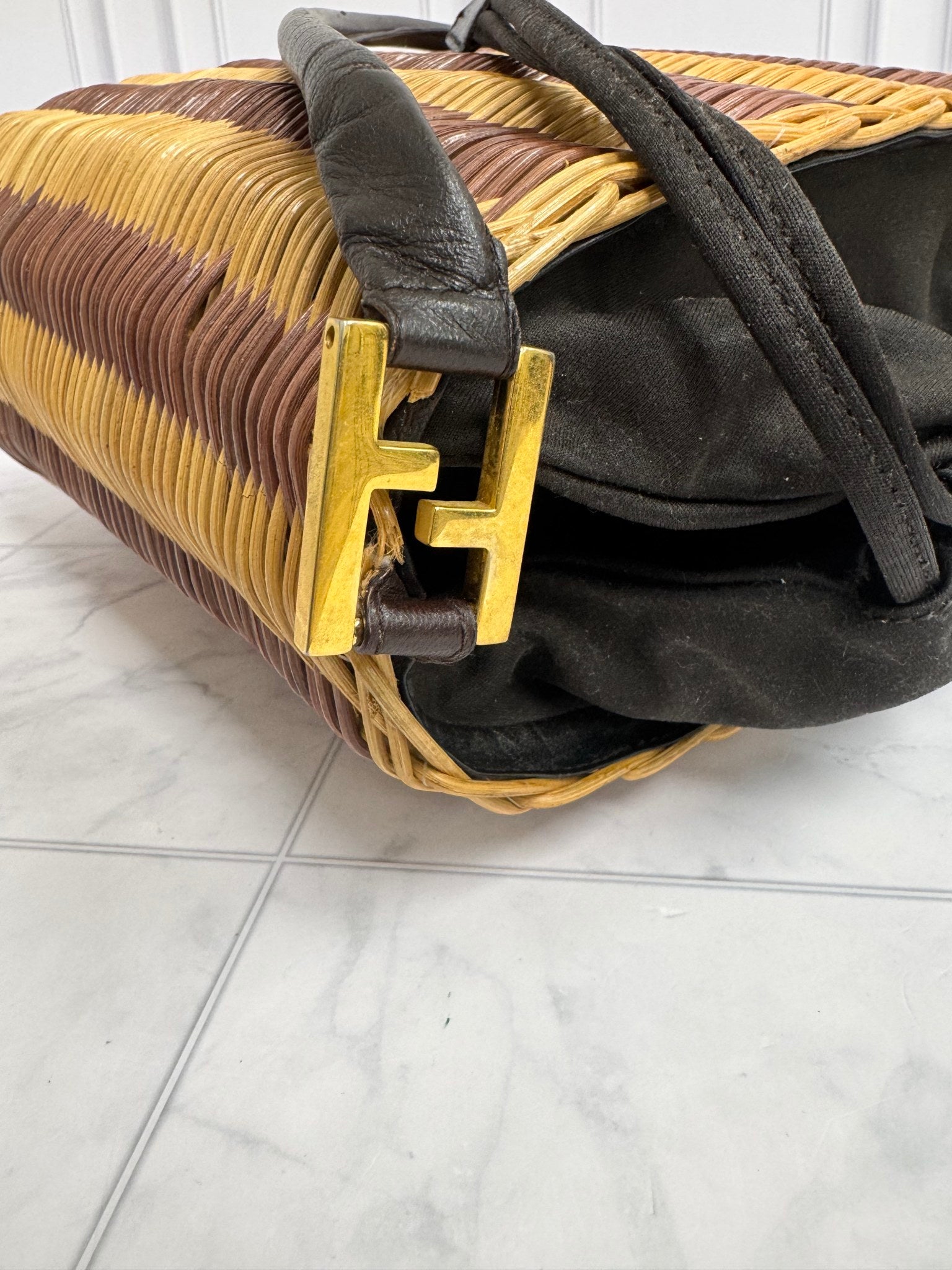 Fendi Rattan Basket Shoulder Bag