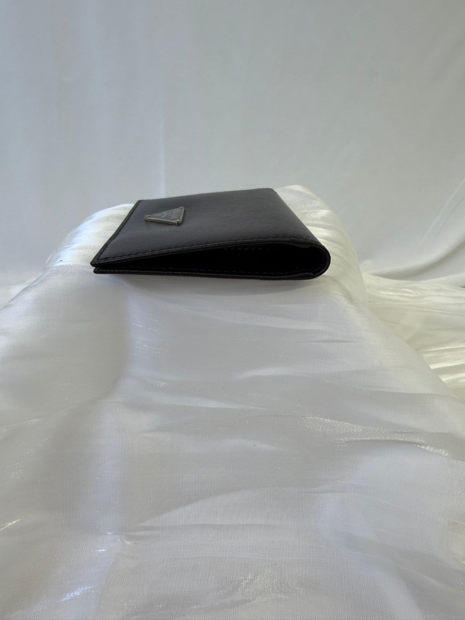 Prada Black Saffiano Leather ID Card Case