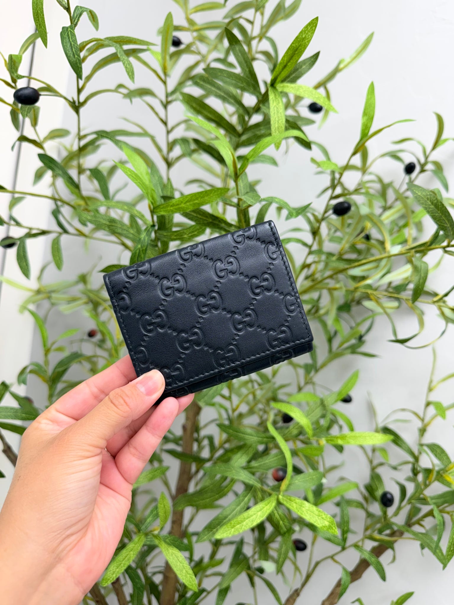Gucci Black Guccissima Leather Coin Purse