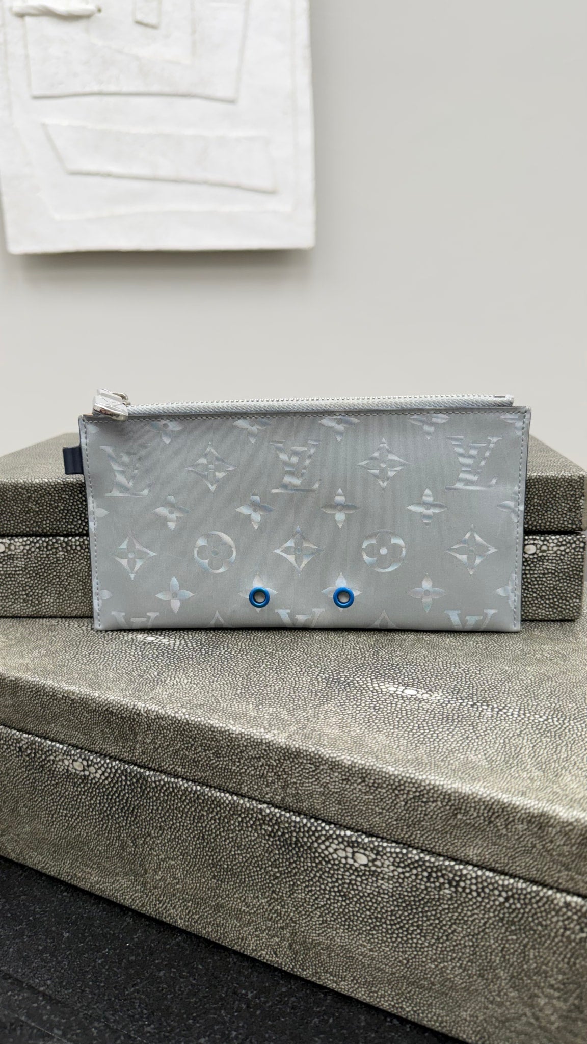 Louis Vuitton Silver Monogram Satellite Alpha Pouch
