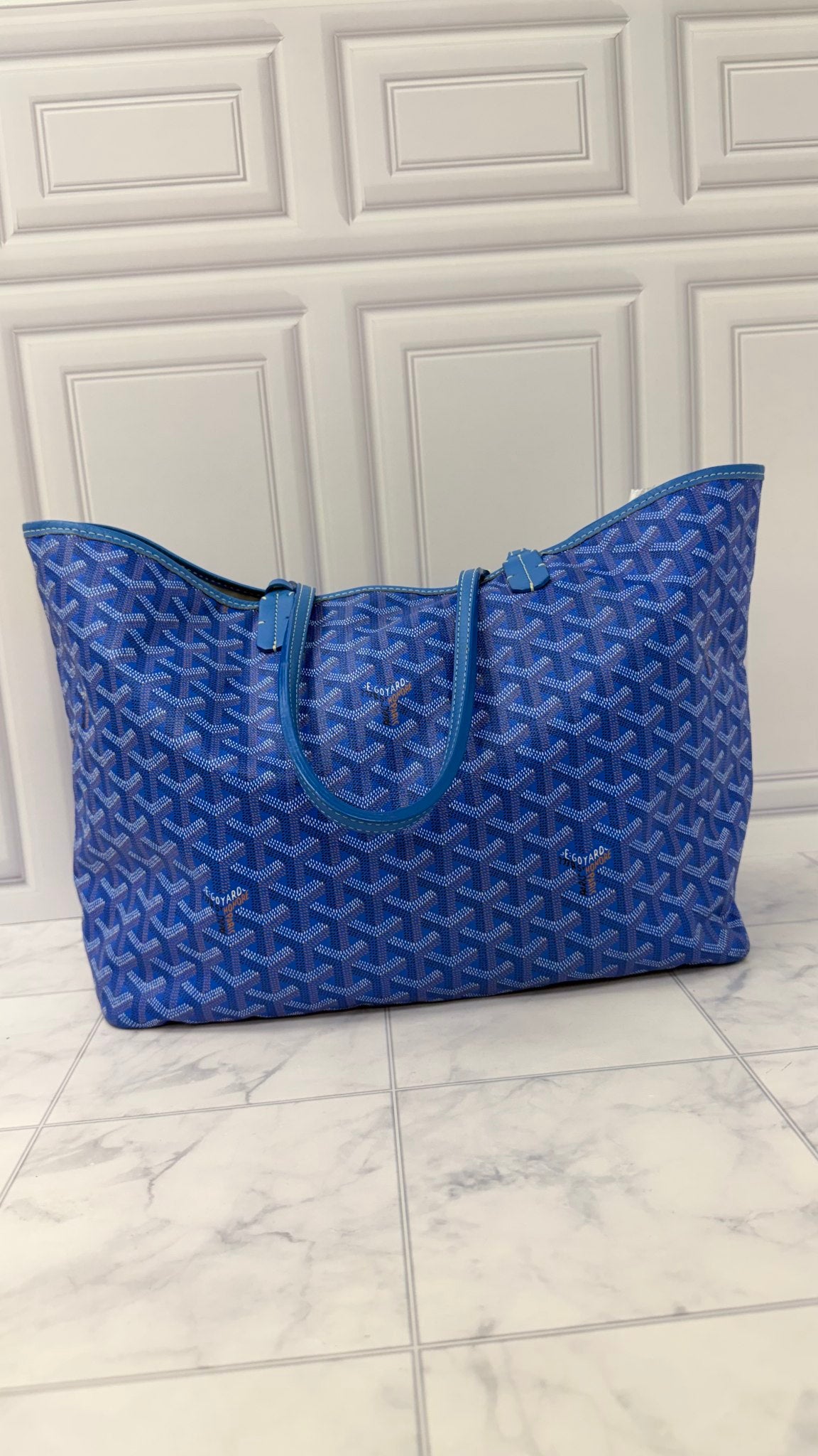 Goyard Blue Goyardine Canvas Saint Louis PM Tote Bag