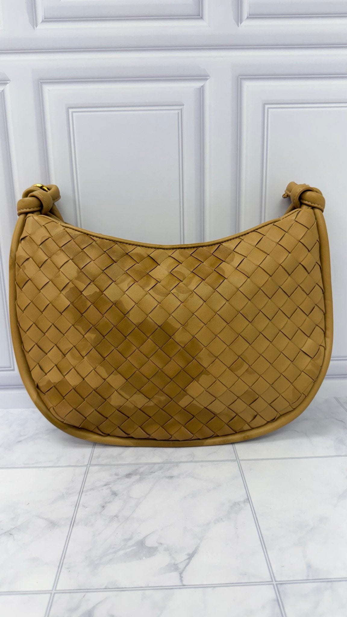 Bottega Veneta Tan Intrecciato Nappa Leather Medium Gemelli Shoulder Bag
