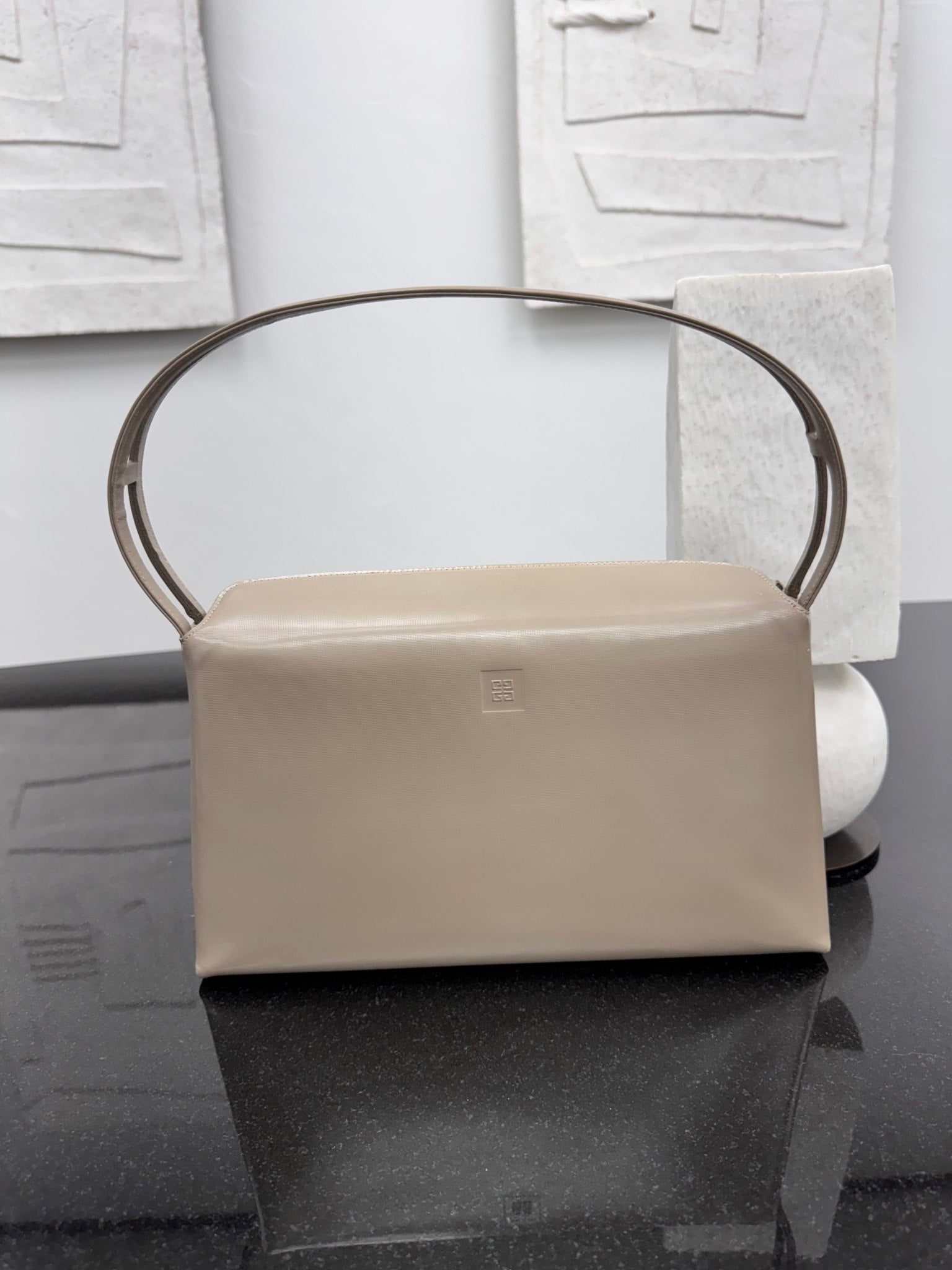 Givenchy Beige Leather Vintage 4G Shoulder Bag