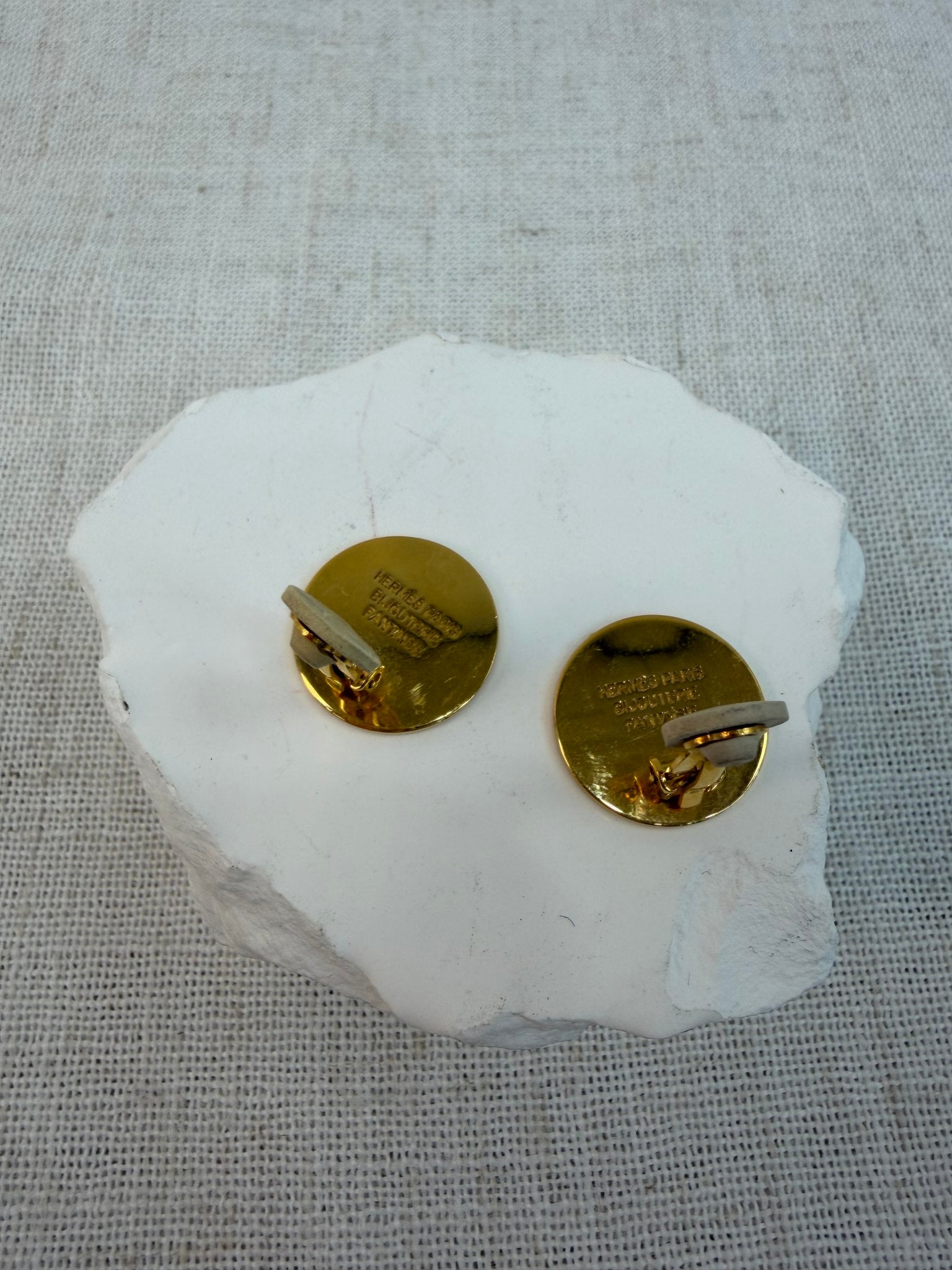 Hermes Gold Clip On Earrings