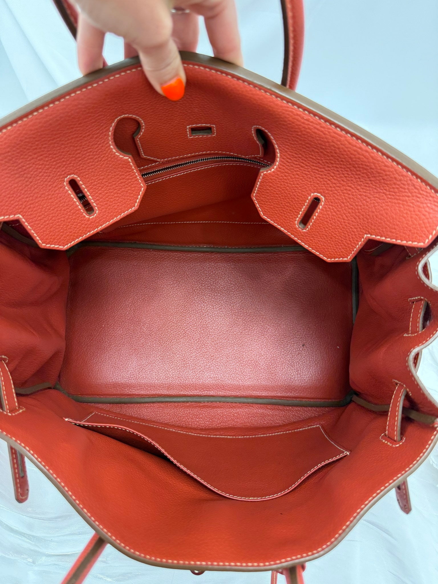 Hermes Sanguine Vache Clemence Leather Birkin 35