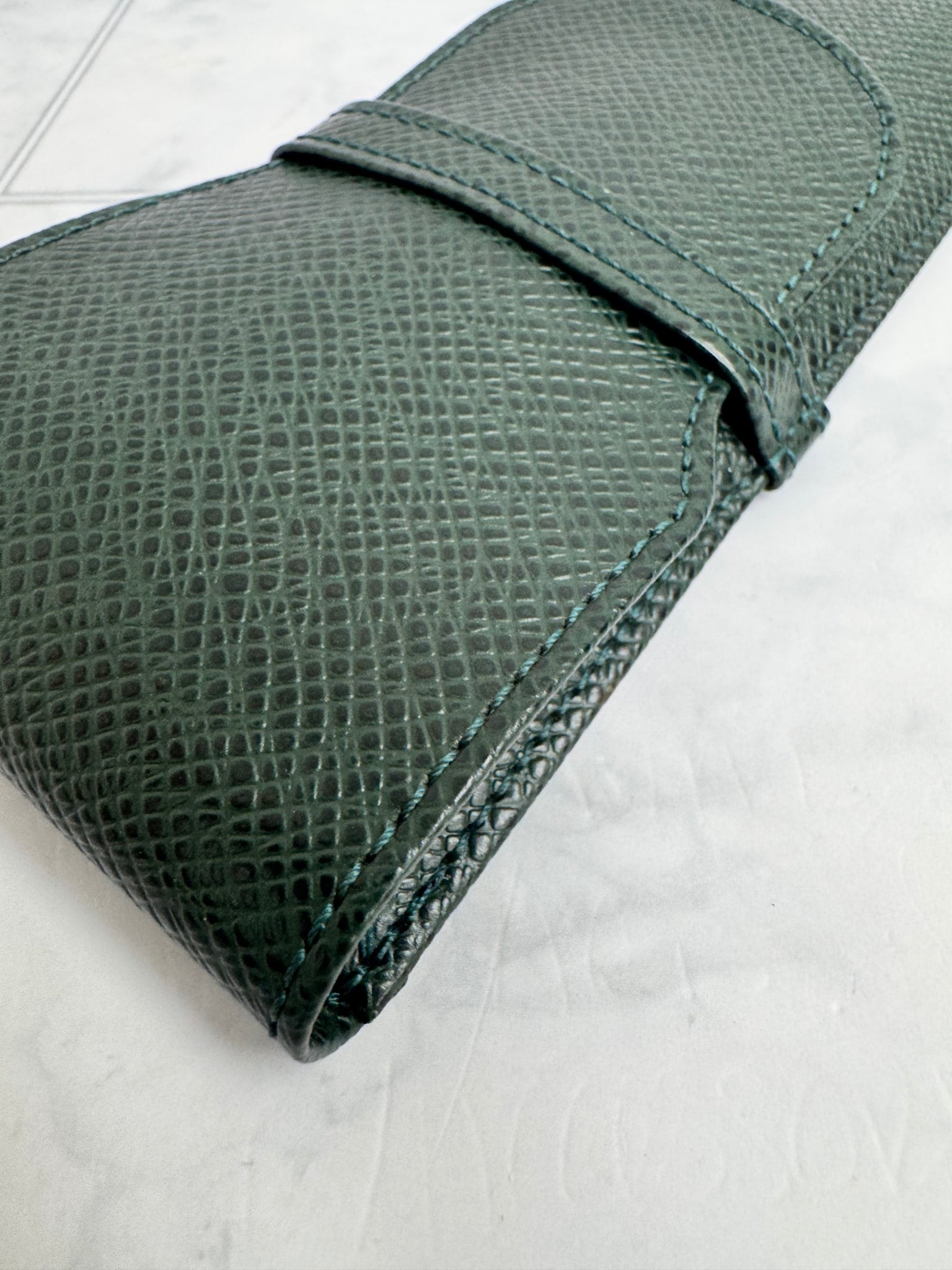 Louis Vuitton Green Taiga Leather Pen Case