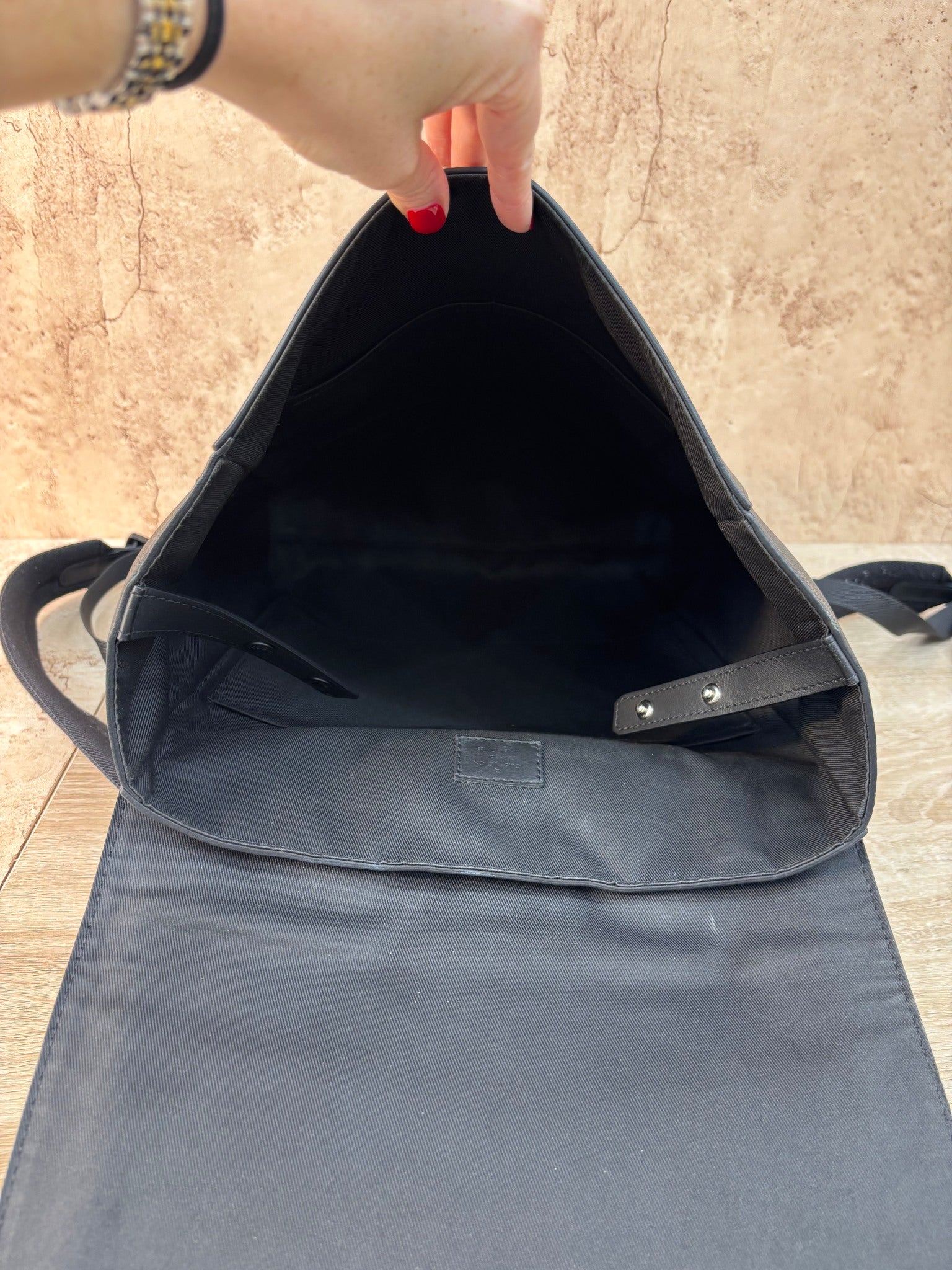 Louis Vuitton Black Leather Fast Line Backpack