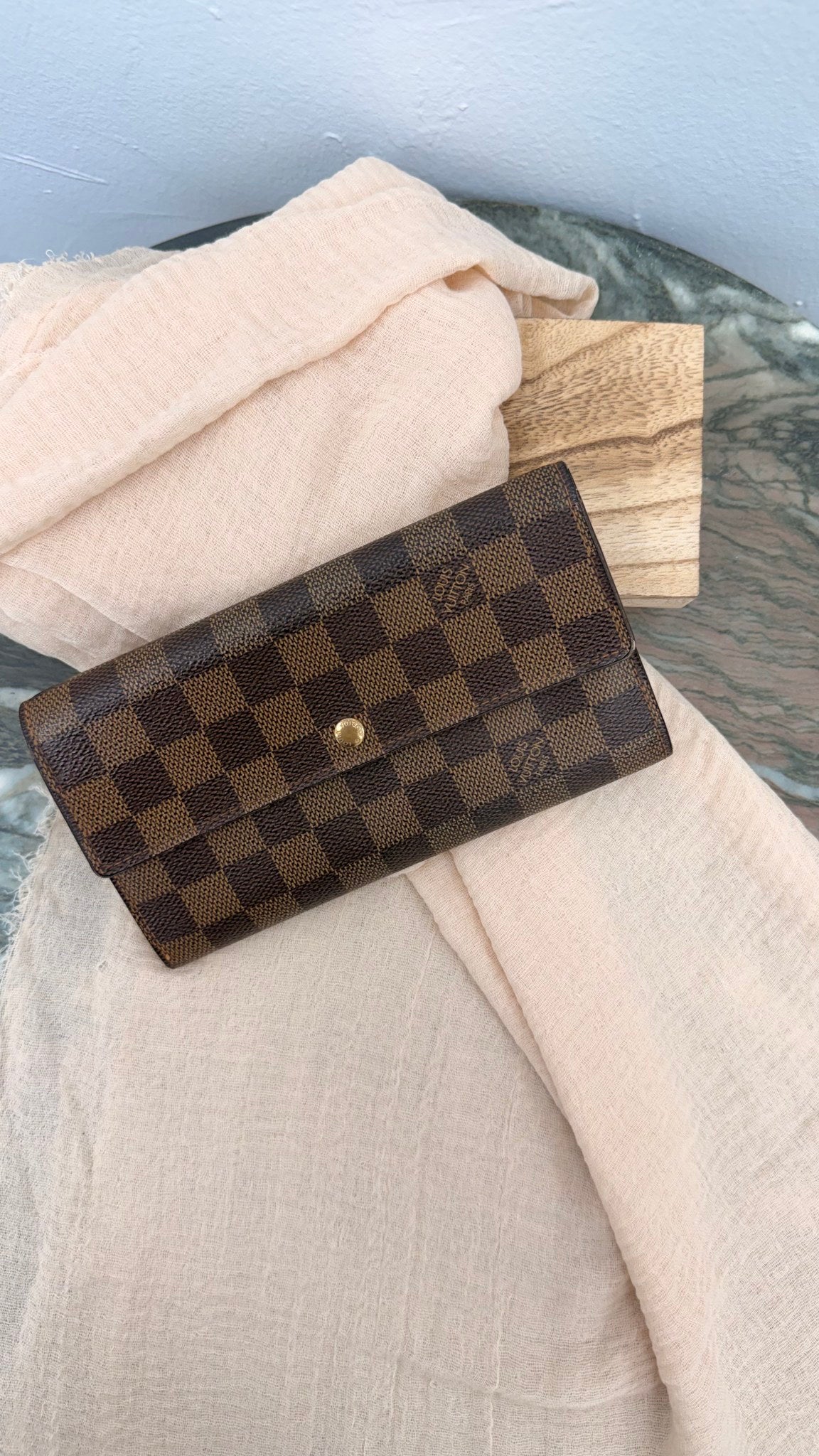 Louis Vuitton Damier Ebene Sarah Wallet