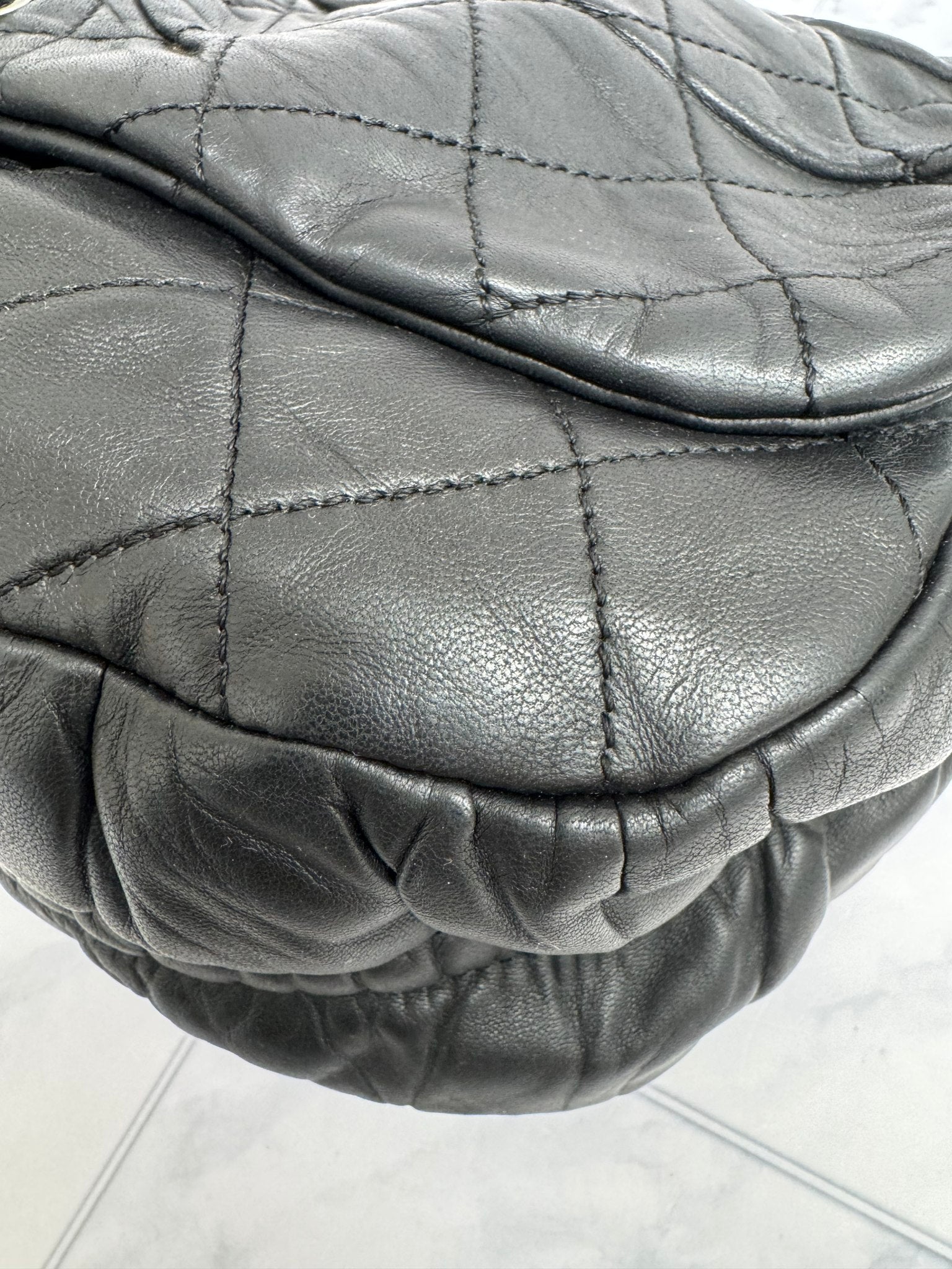 Chanel Black Diamond Quilted Sharpei Small Flap Bag