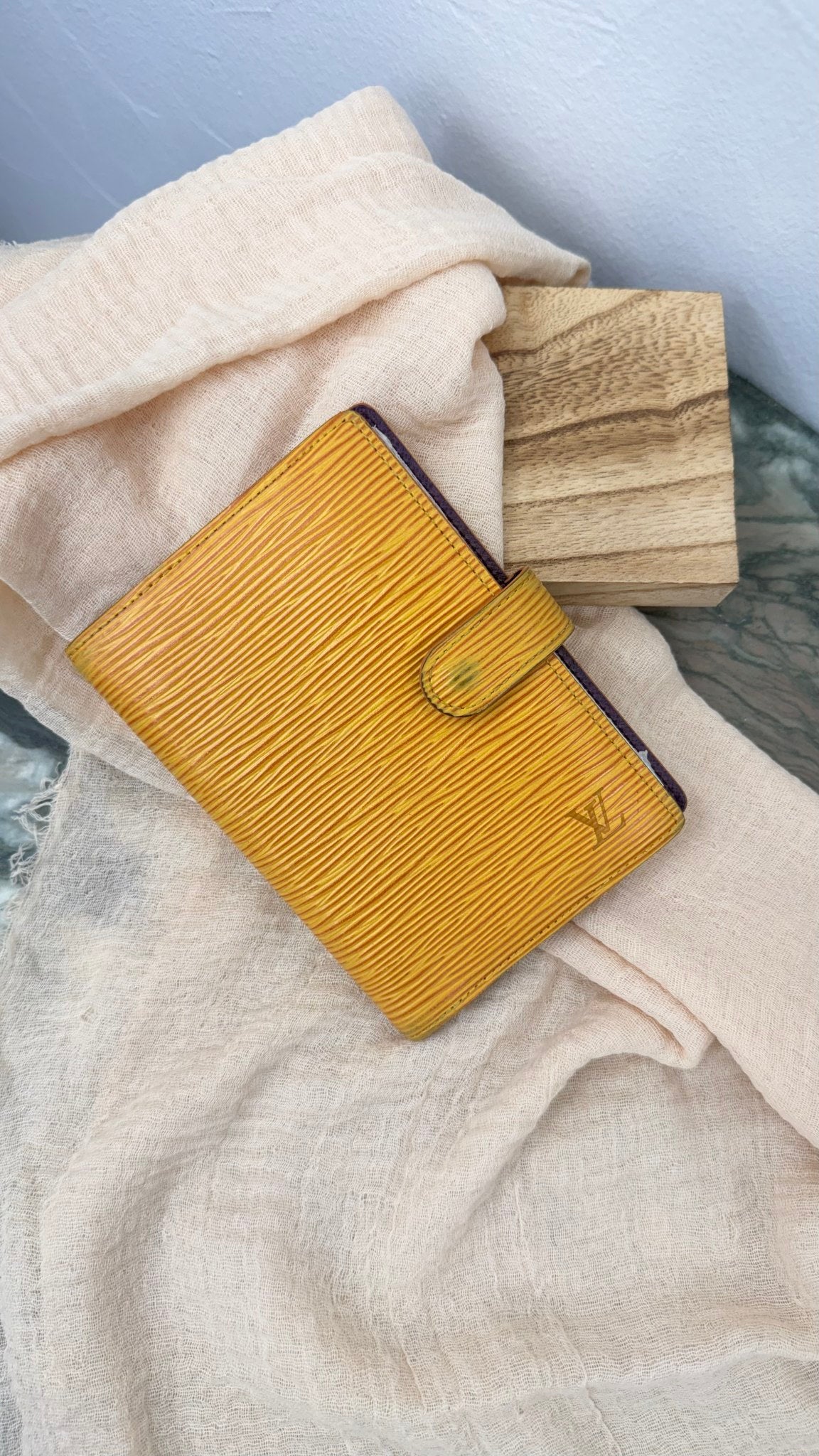 Louis Vuitton Yellow Epi Leather Passport Agenda Cover PM
