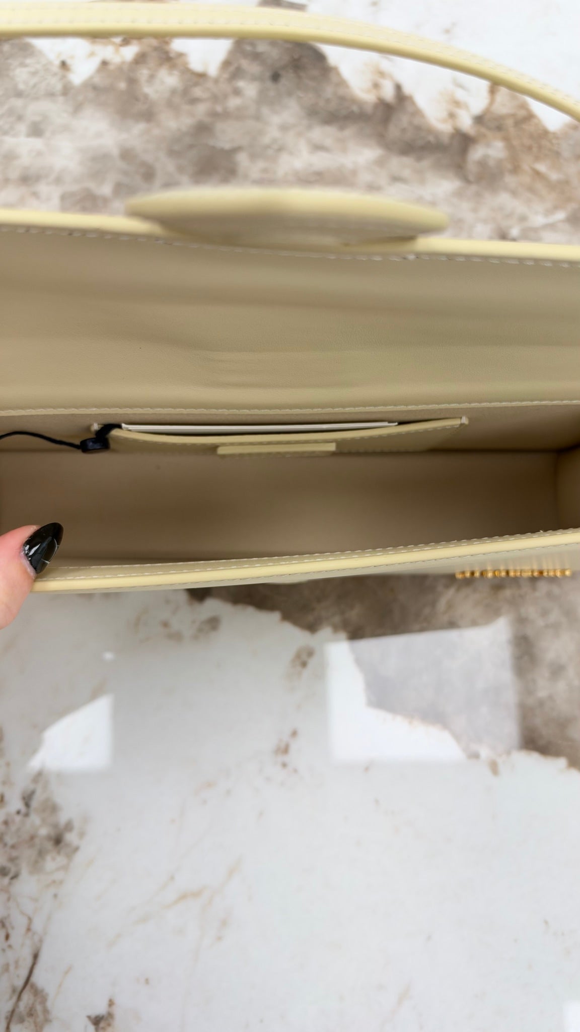 BRAND NEW - Jacquemus Ivory Leather Le Bambino Long Shoulder Bag