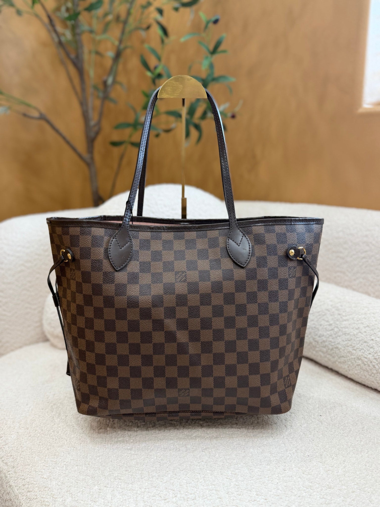 Louis Vuitton Damier Ebene Neverfull MM Ballerine Interior